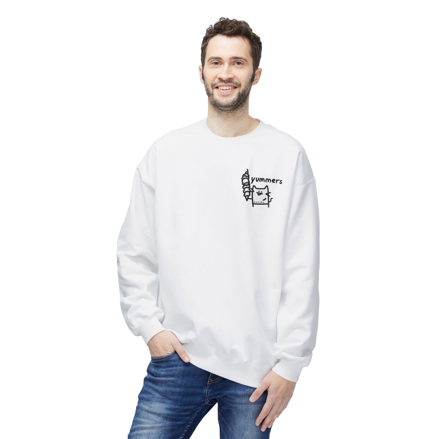 Adults CUTE CATS ‘YUMMERS’ Fleece Crewneck Sweatshirt