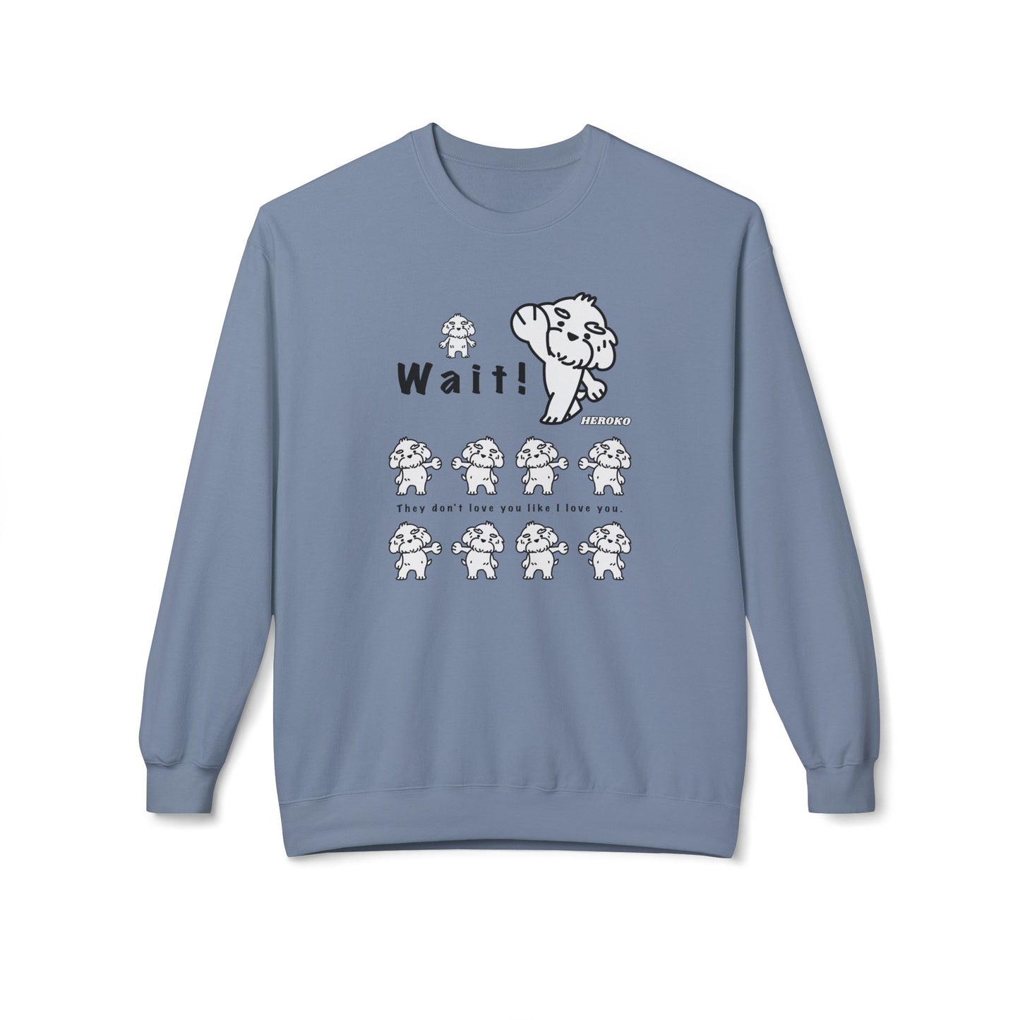 Adults WAIT! DANCING DOGS MEME Fleece Crewneck Sweatshirt