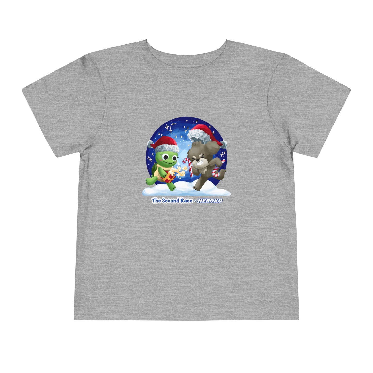 Toddler Tee - Cute Christmas Turtle & Puppy in a Snow Globe Holiday Design