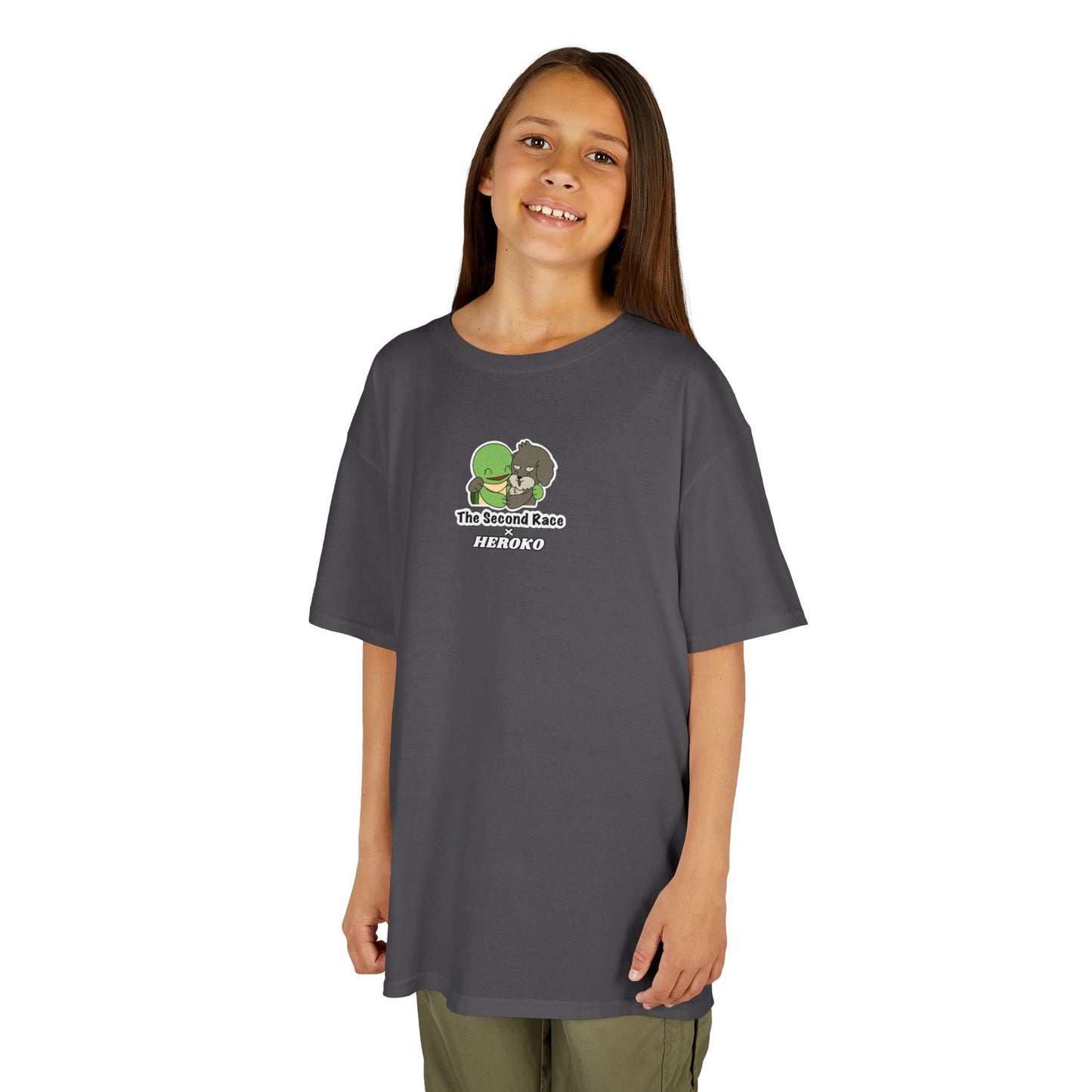Kids Tee -"The Second Race" Cute Turtle and Puppy Graphic Tee