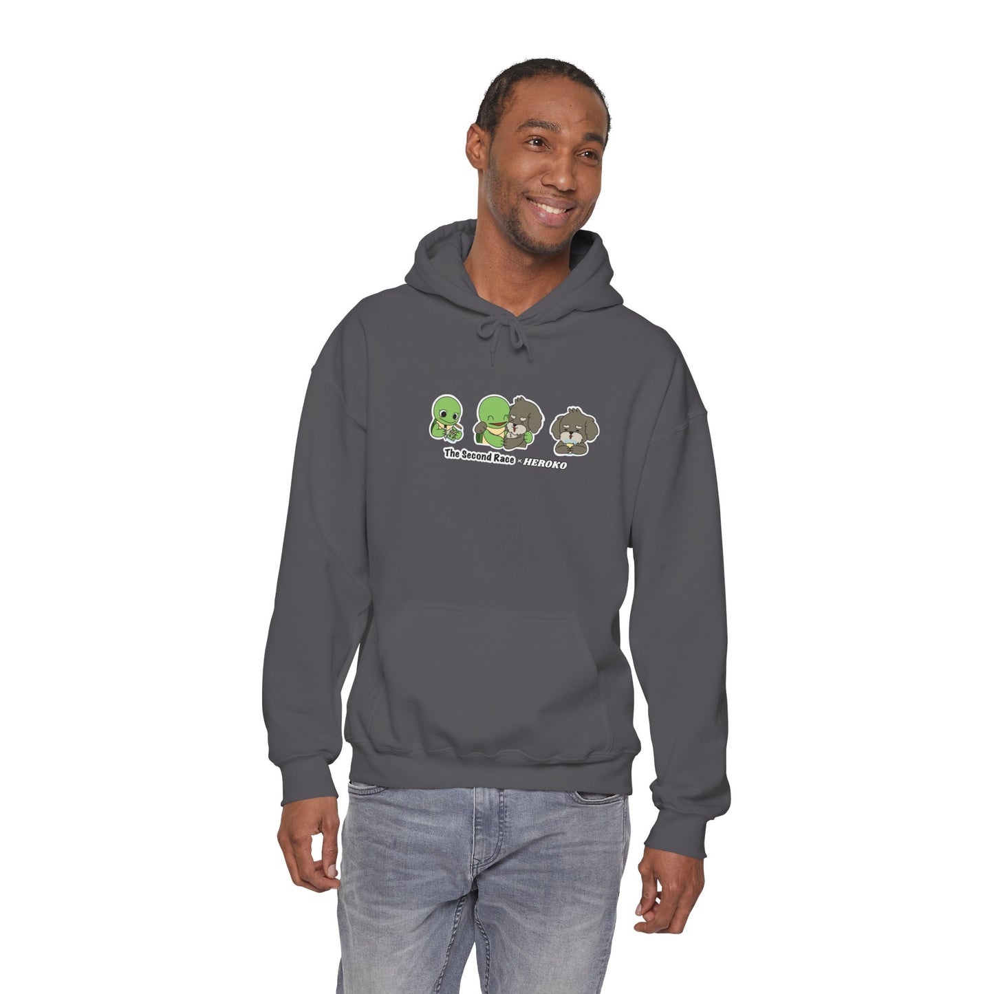 Adults Hoodie 'The Second Race' Turtle and Puppy Trio Sweatshirt