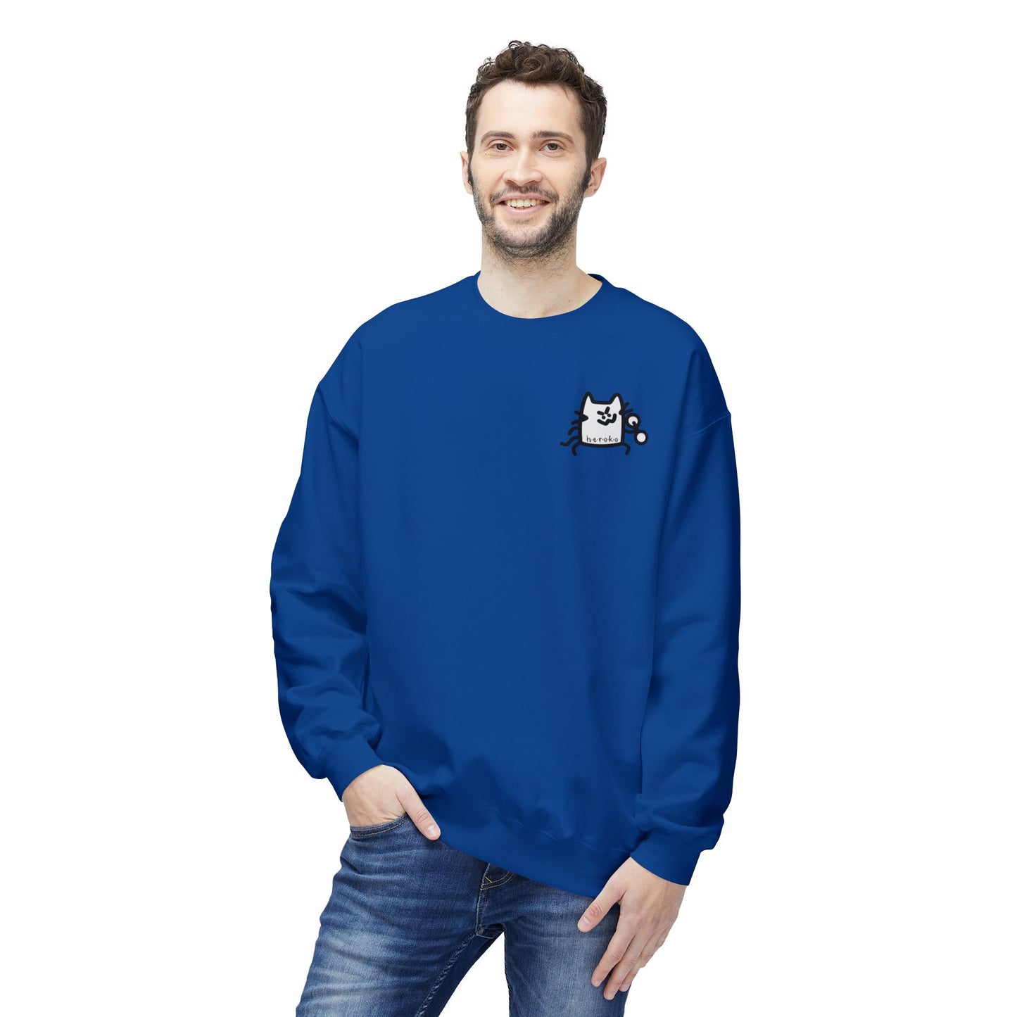 Adults CATS WORKIN’ OUT Fleece Crewneck Sweatshirt