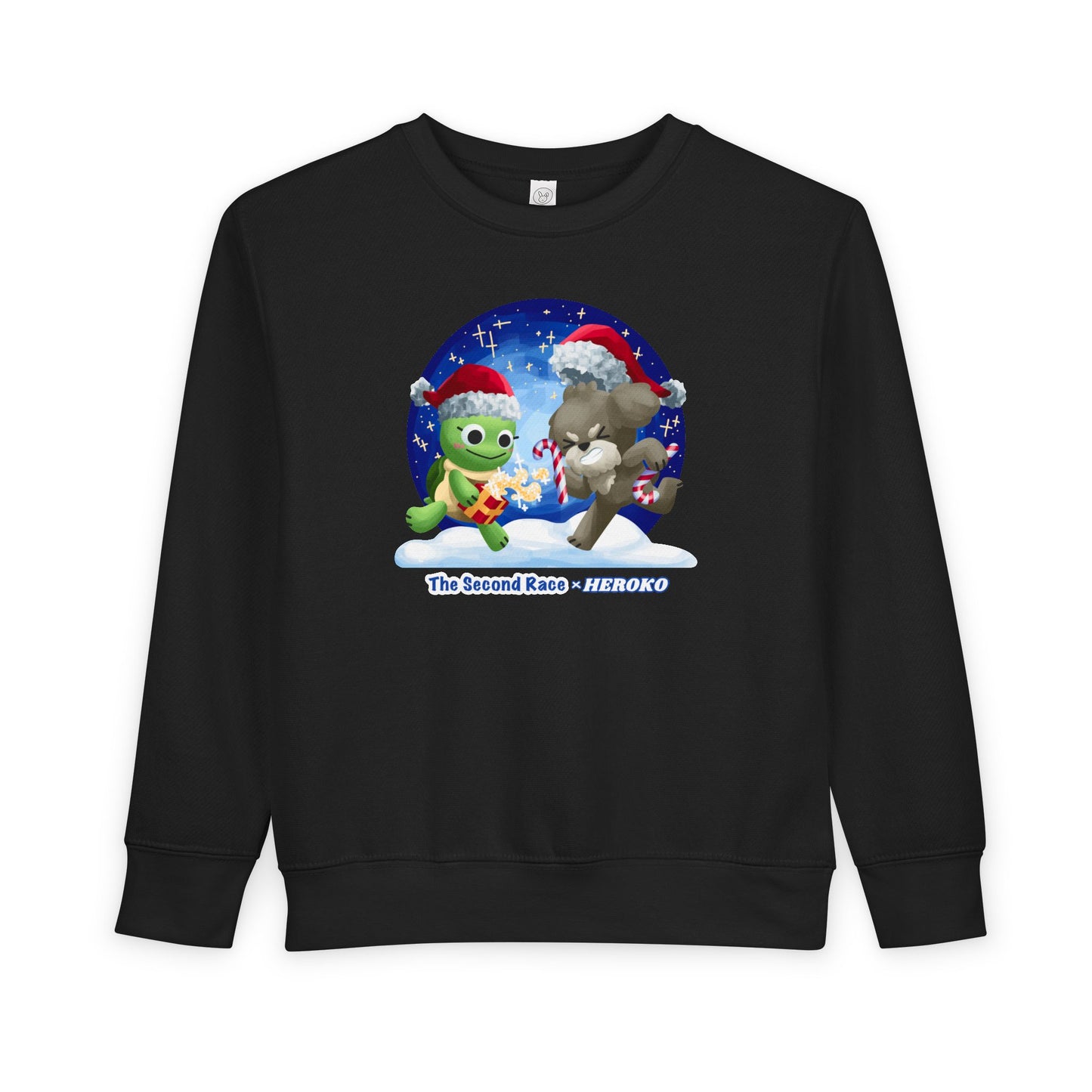Toddler Sweatshirt - Cute Holiday Turtle & Puppy Friends Christmas Design