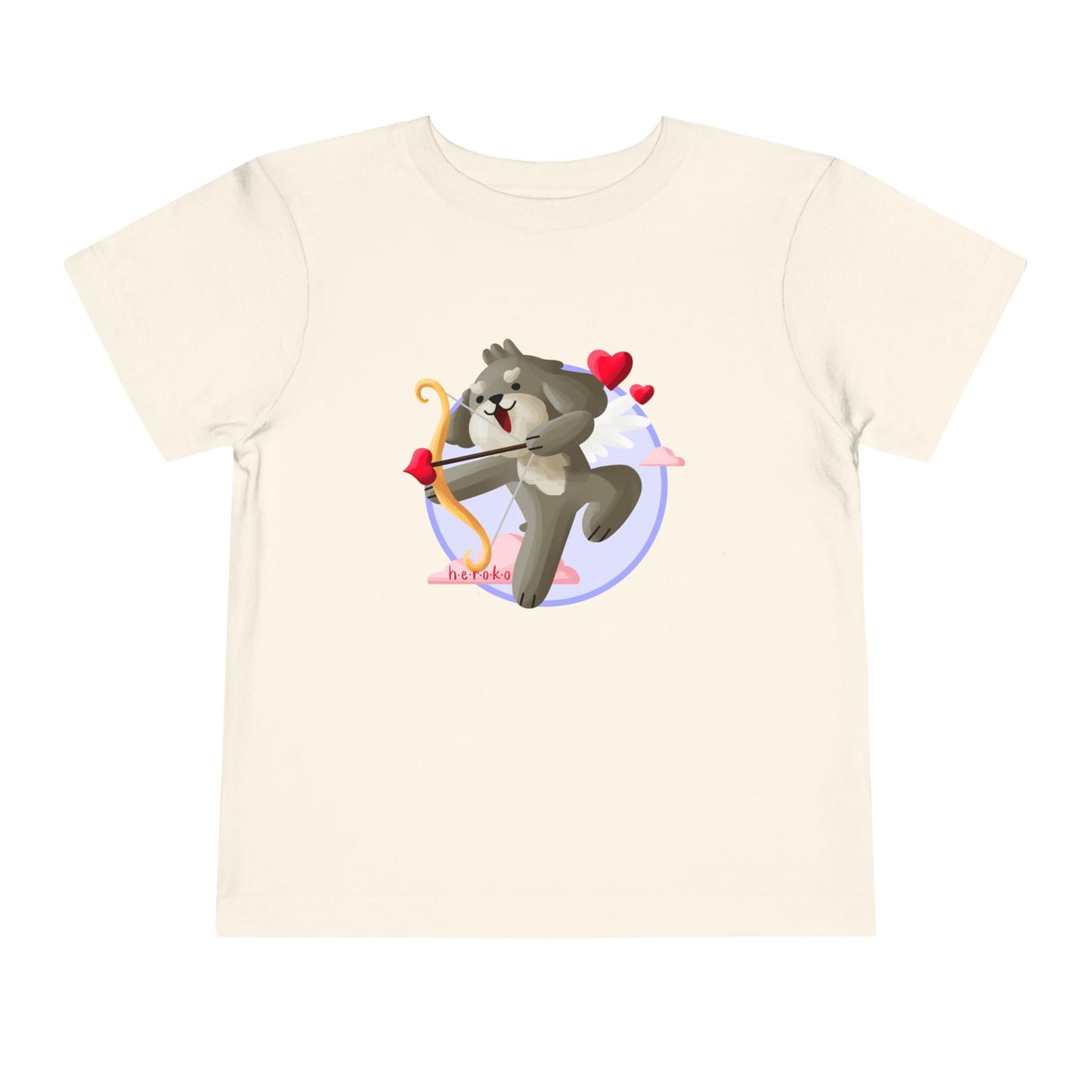 Toddler Tee - Cute Dog Valentine's Day Design