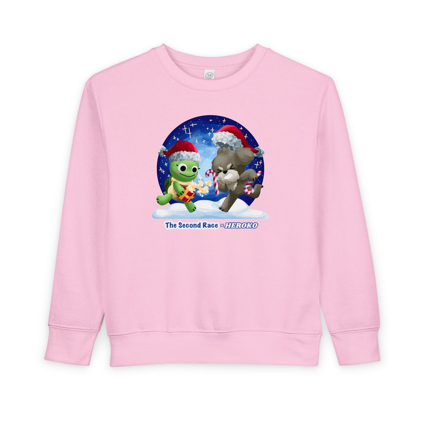 Toddler Sweatshirt - Cute Holiday Turtle & Puppy Friends Christmas Design