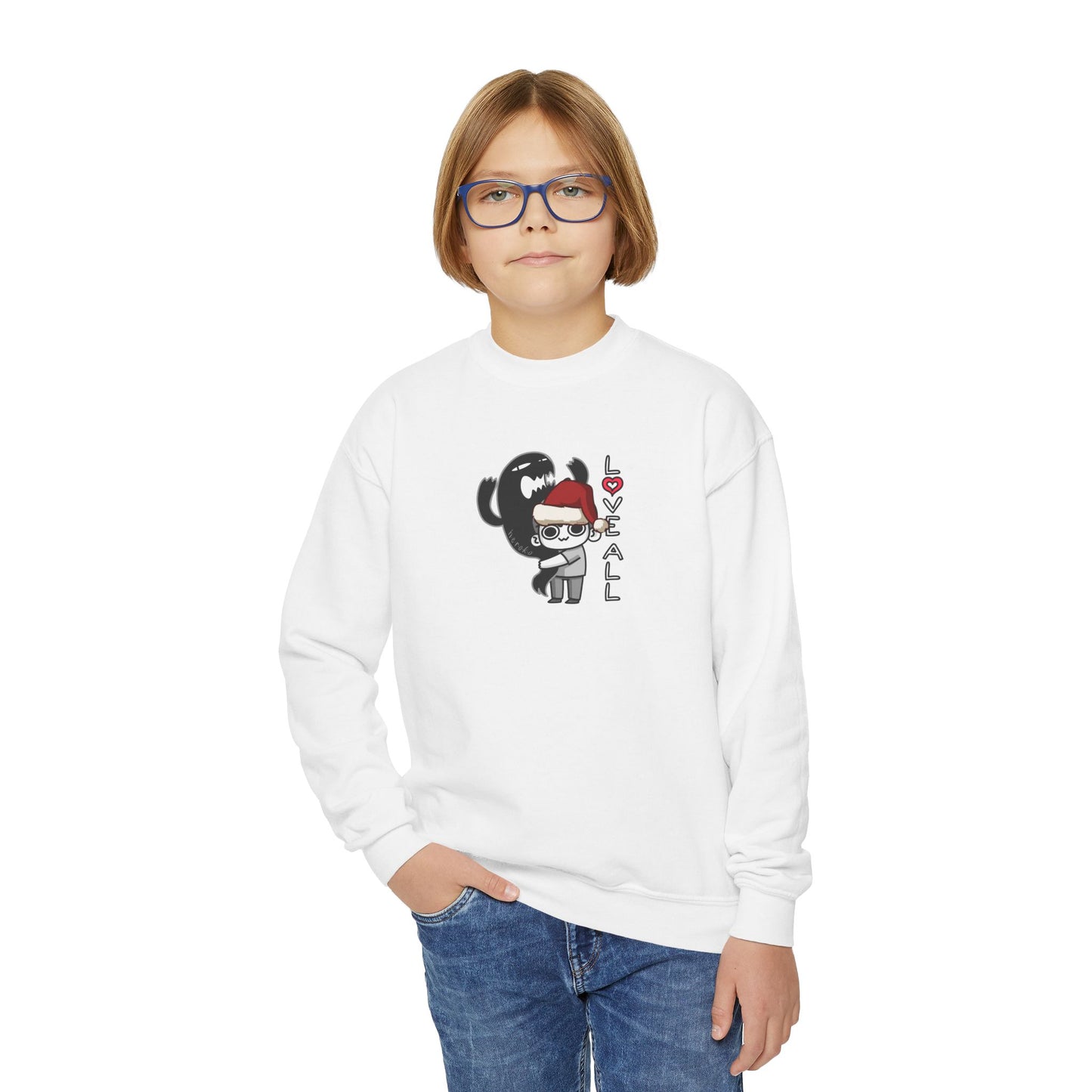 Youth XMAS LOVE DOG Crewneck Sweatshirt