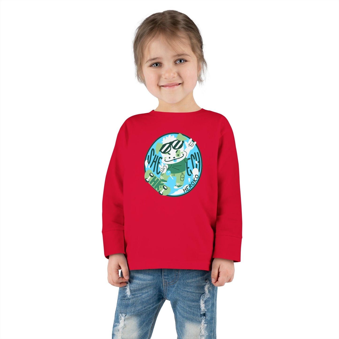 Toddler's SKATER DOG PATCH Long Sleeve Tee