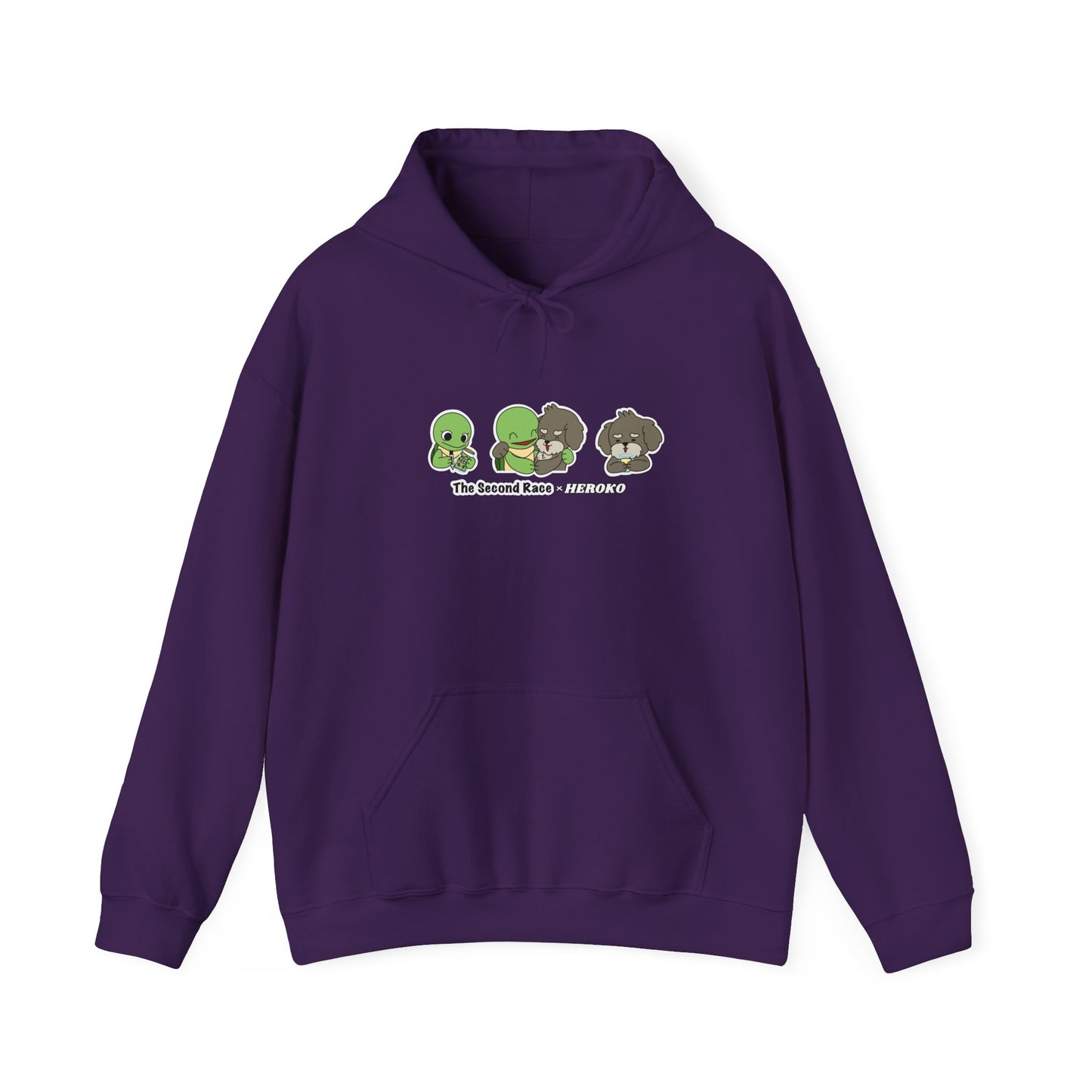 Adults Hoodie 'The Second Race' Turtle and Puppy Trio Sweatshirt