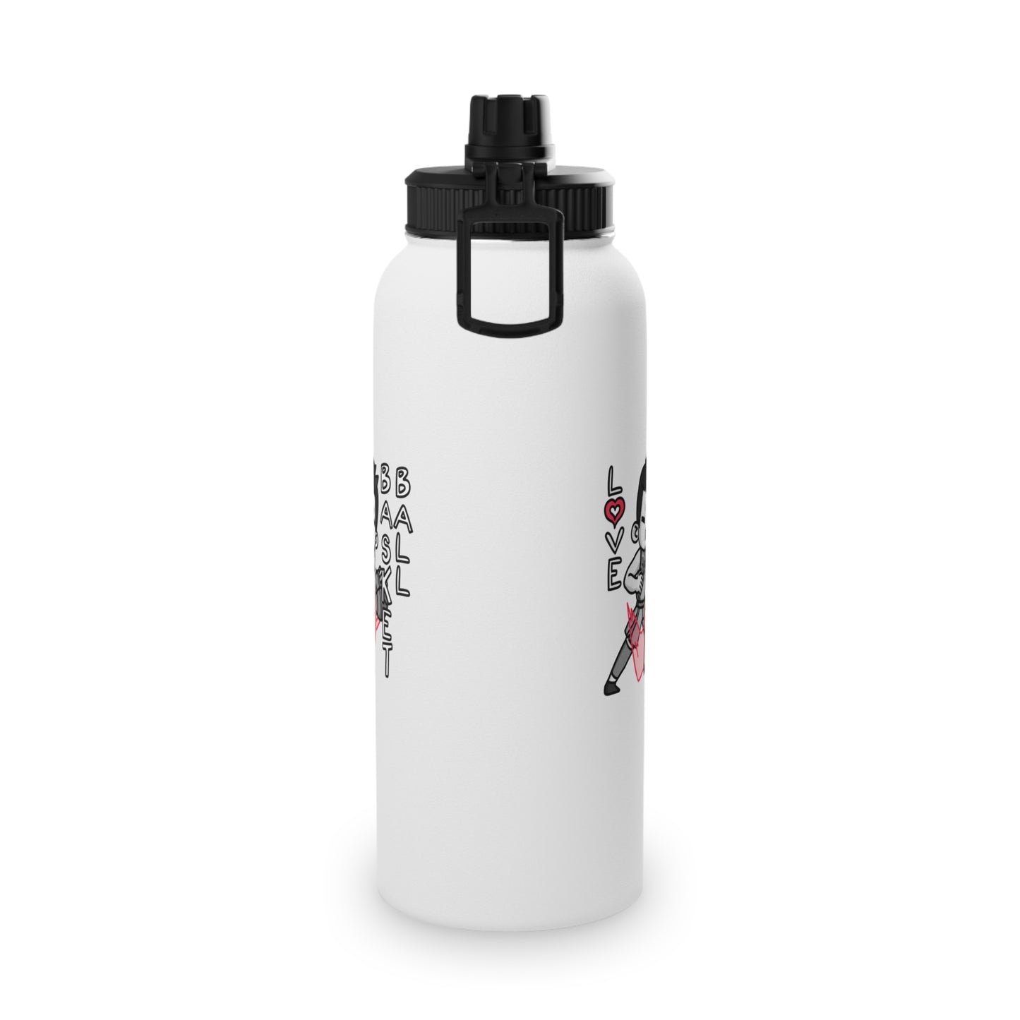 Heroko (WOYC) SPORTS - BOYS LOVE BASKETBALL Stainless Steel Water Bottle, Sports Lid