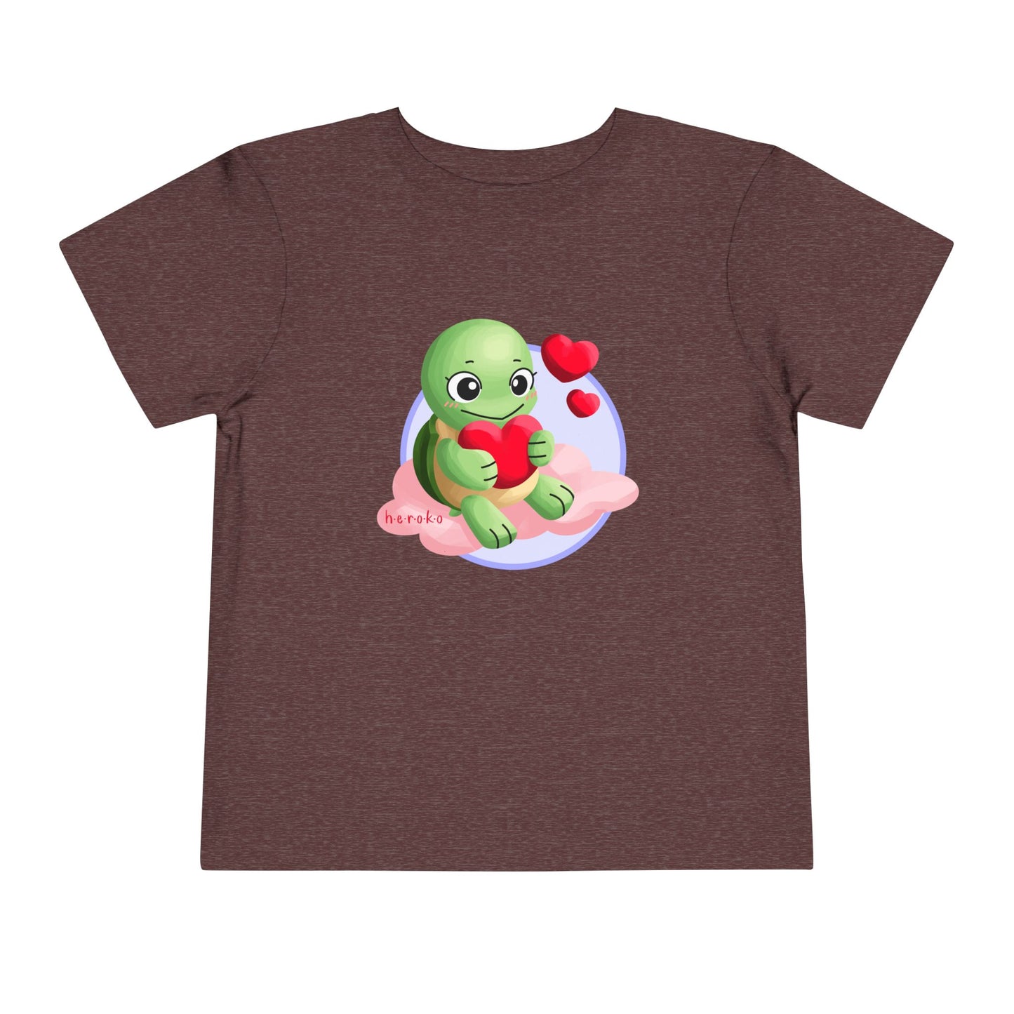 Toddler Tee - Cute Turtle Valentine's Day Design