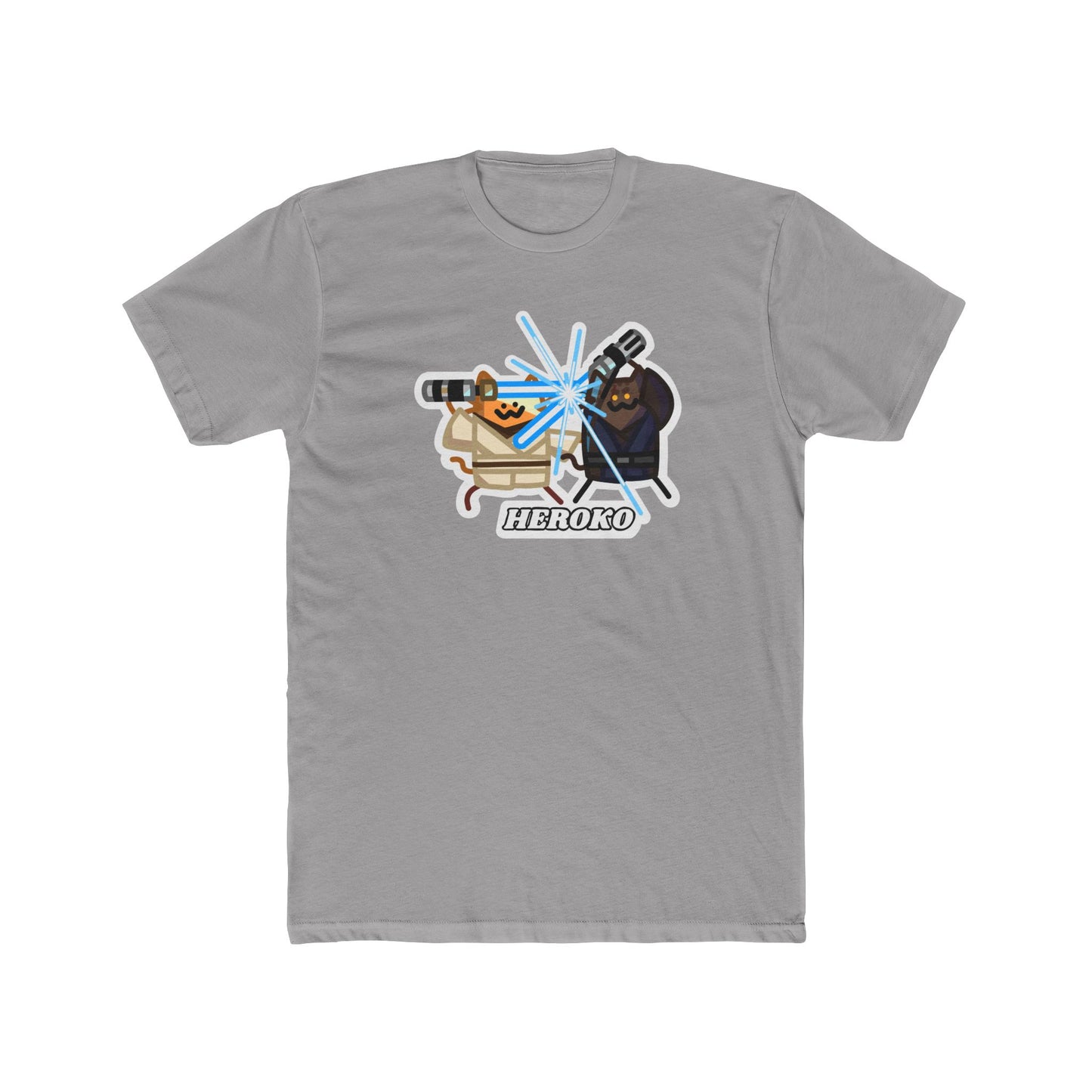 Jedi Cats Fighting Unisex Cotton Tee