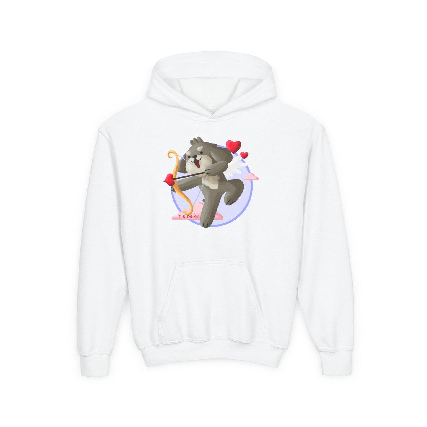 Kids Hoodie - Cute Dog Valentine's Day Design
