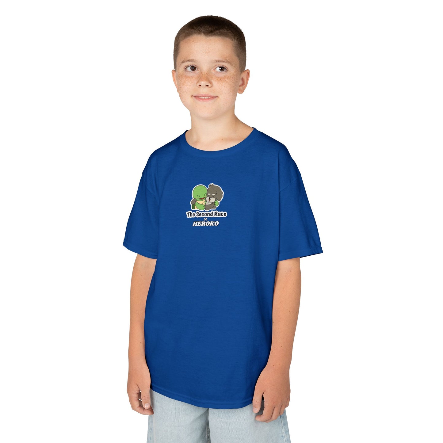 Kids Tee -"The Second Race" Cute Turtle and Puppy Graphic Tee