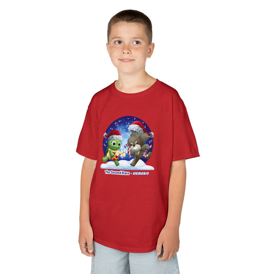 Kids Tee - Cute Holiday Turtle and Puppy in a Snow Globe from "The Second Race"