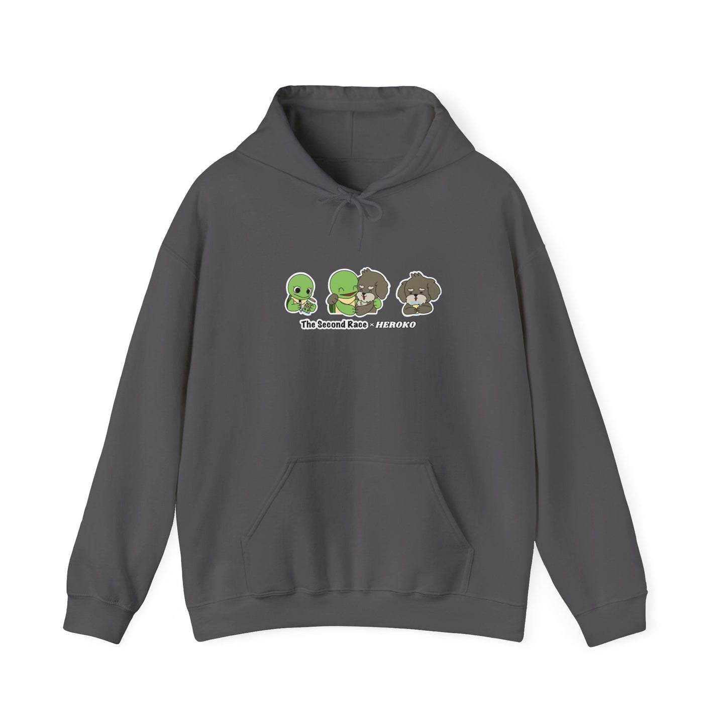 Adults Hoodie 'The Second Race' Turtle and Puppy Trio Sweatshirt