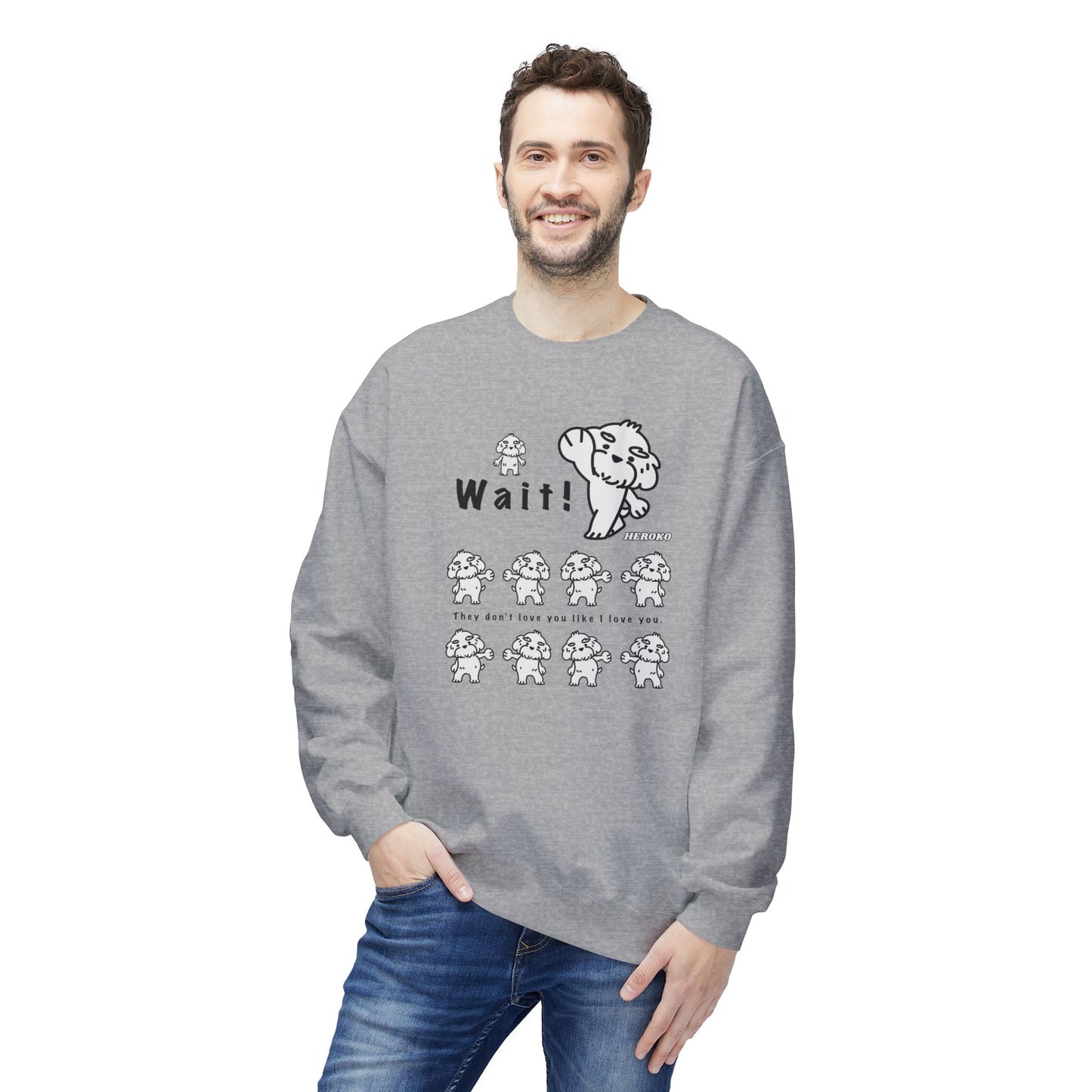 Adults WAIT! DANCING DOGS MEME Fleece Crewneck Sweatshirt