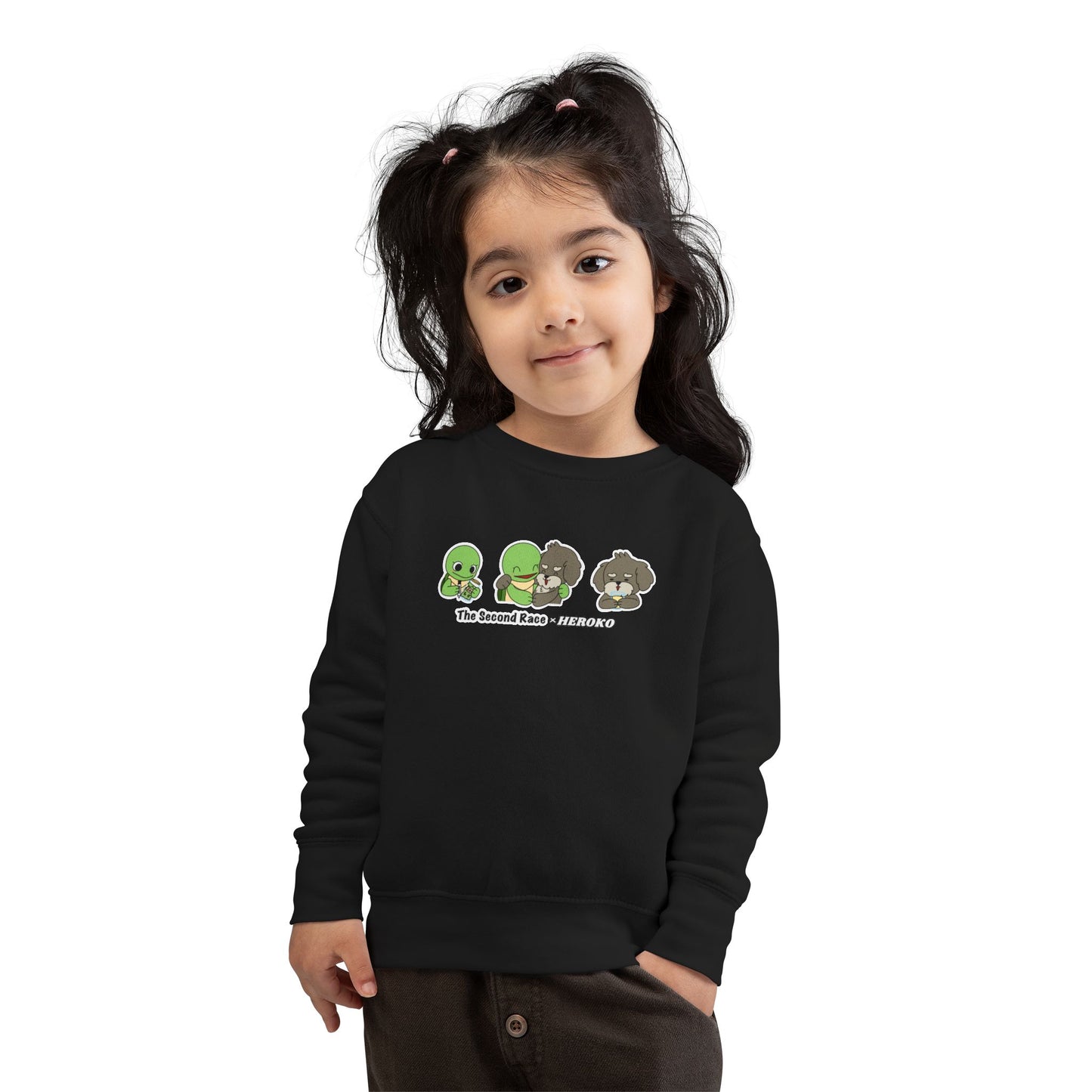 Toddler Sweatshirt — Cute Cartoon Turtle and Dog "The Second Race" Pullover