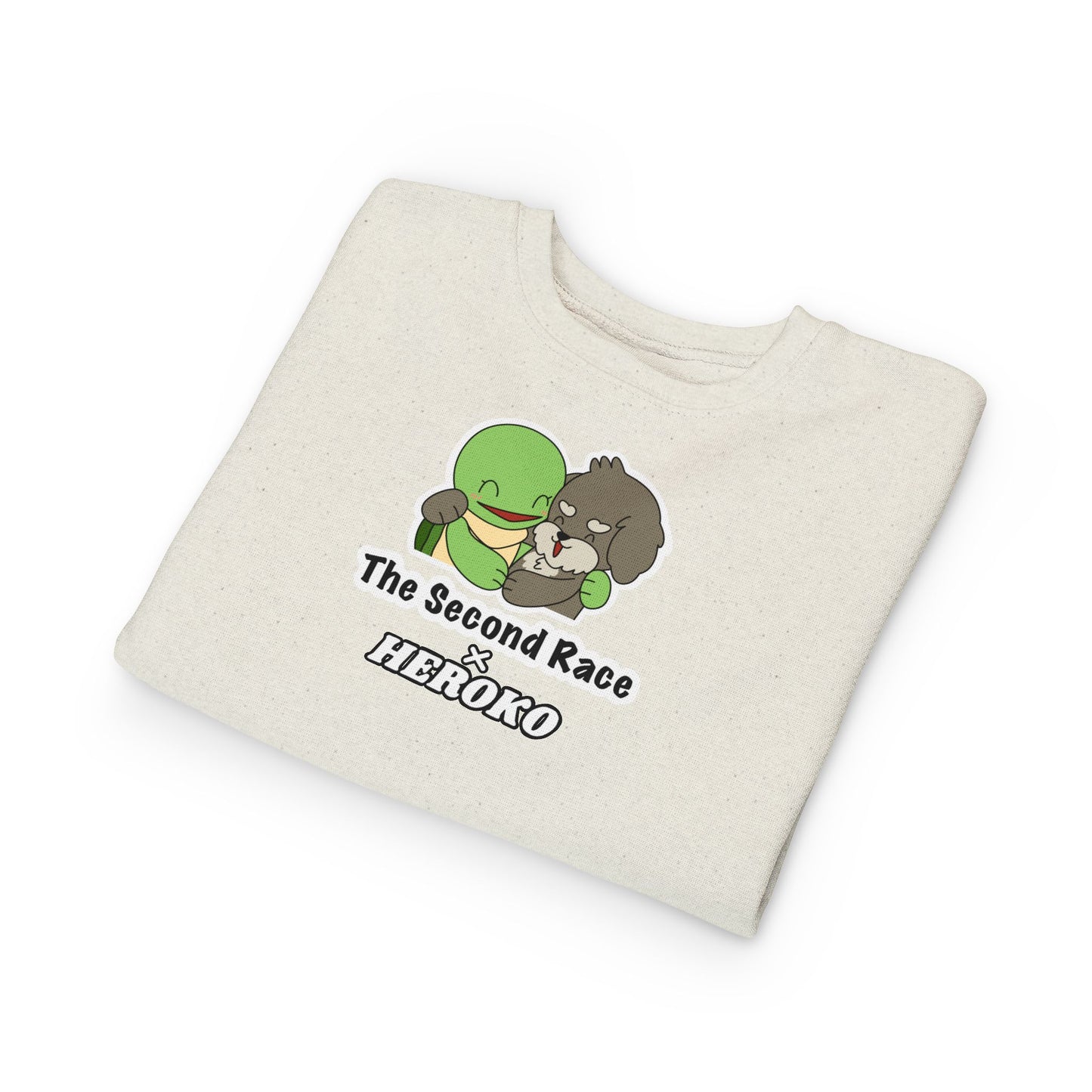 Toddler Sweatshirt - ‘The Second Race x Heroko’ Cute Turtle & Pup Kids Crewneck