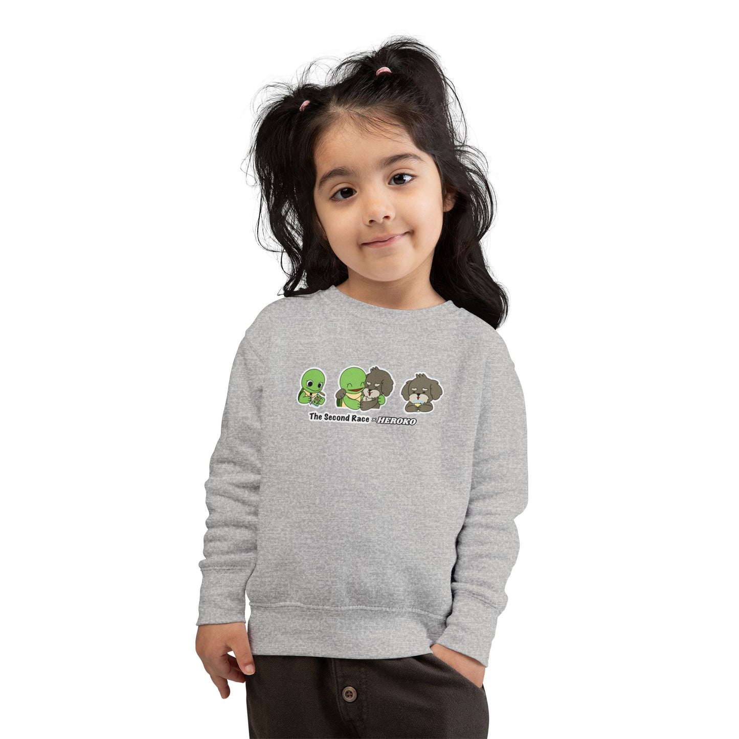Toddler Sweatshirt — Cute Cartoon Turtle and Dog "The Second Race" Pullover