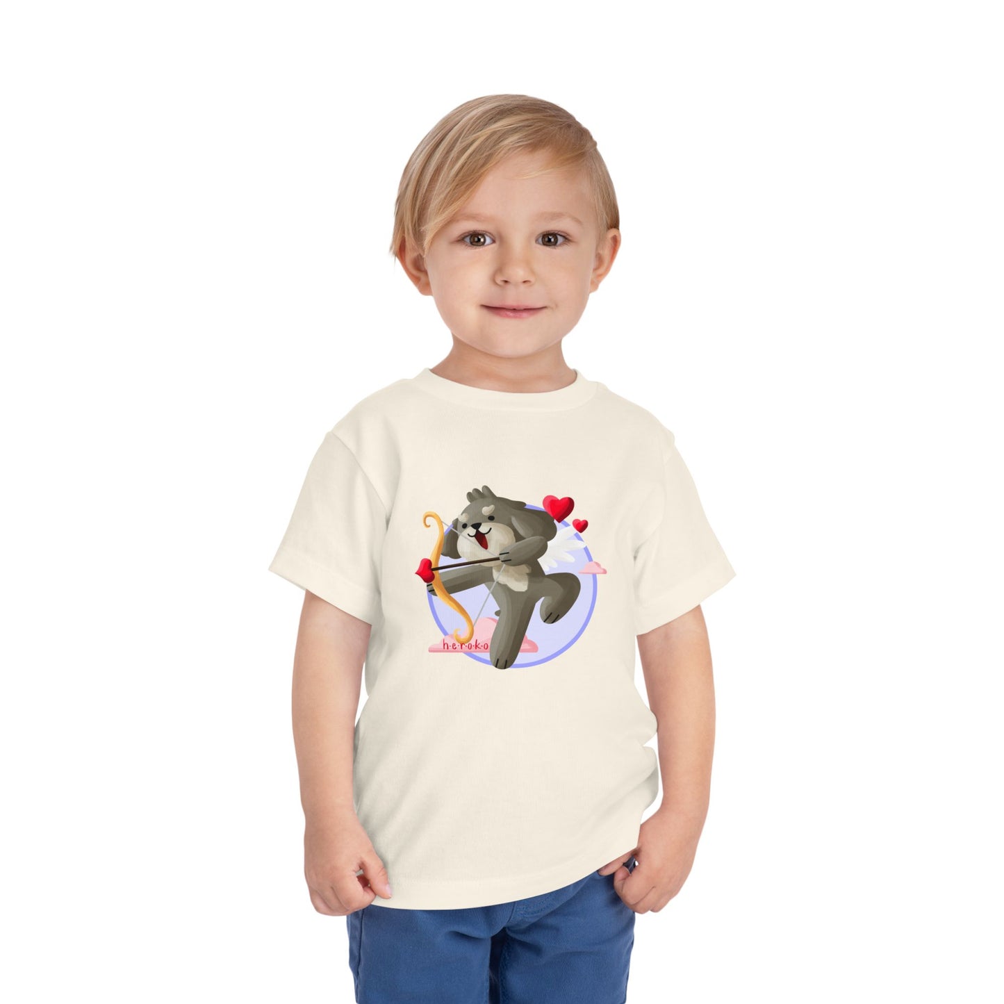 Toddler Tee - Cute Dog Valentine's Day Design