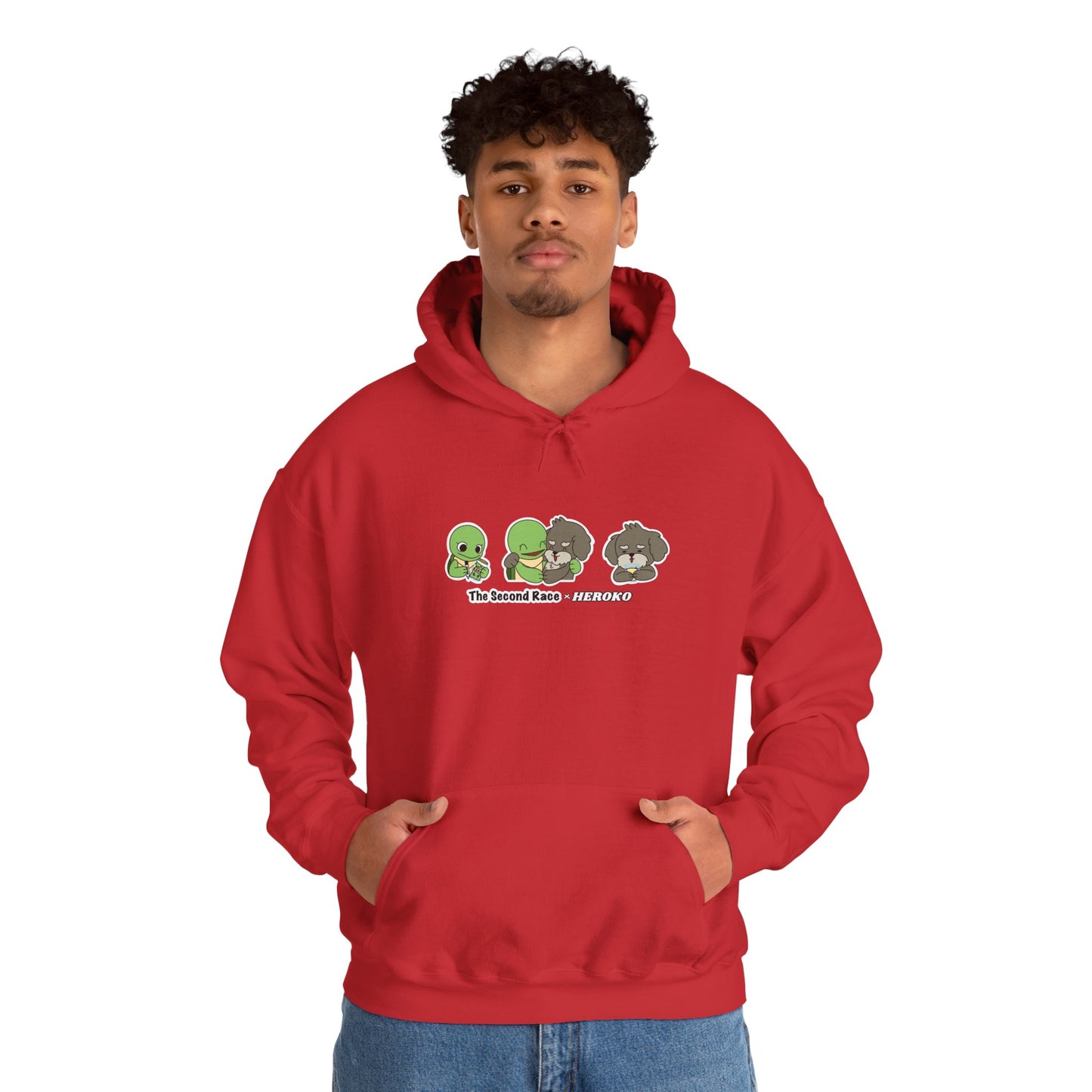 Adults Hoodie 'The Second Race' Turtle and Puppy Trio Sweatshirt