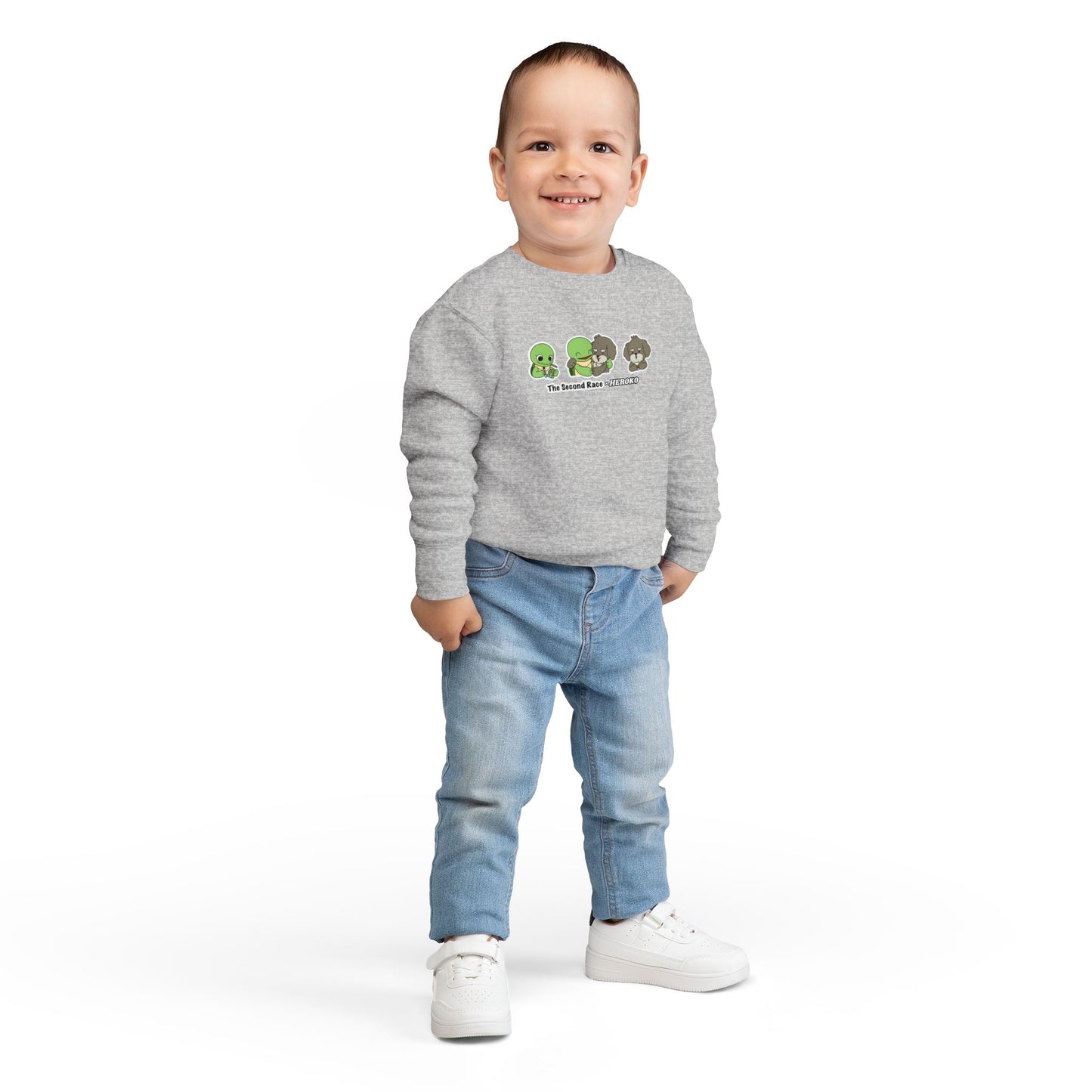 Toddler Sweatshirt — Cute Cartoon Turtle and Dog "The Second Race" Pullover
