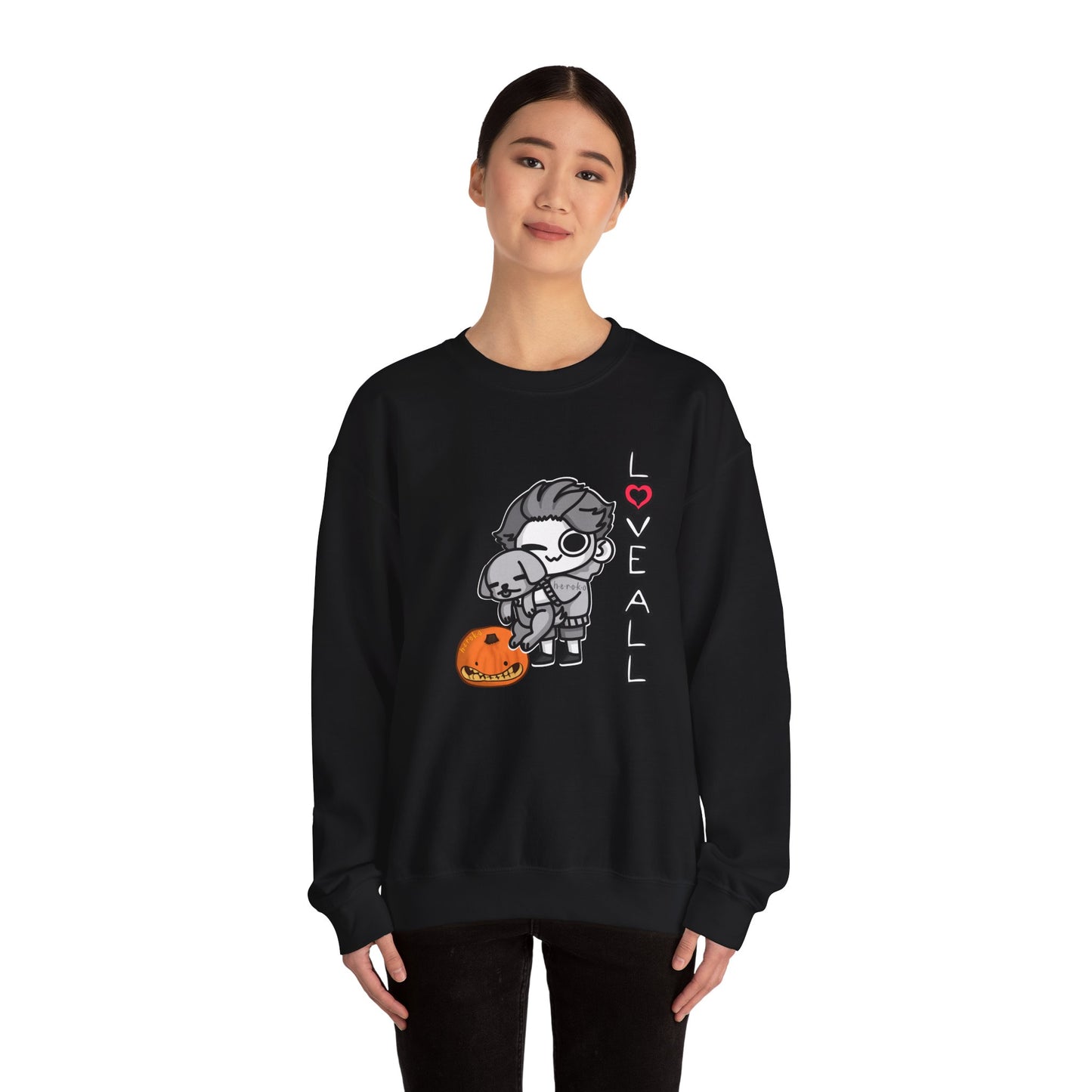 Adults LOVE ALL DOG ON PUMPKIN Crewneck Sweatshirt