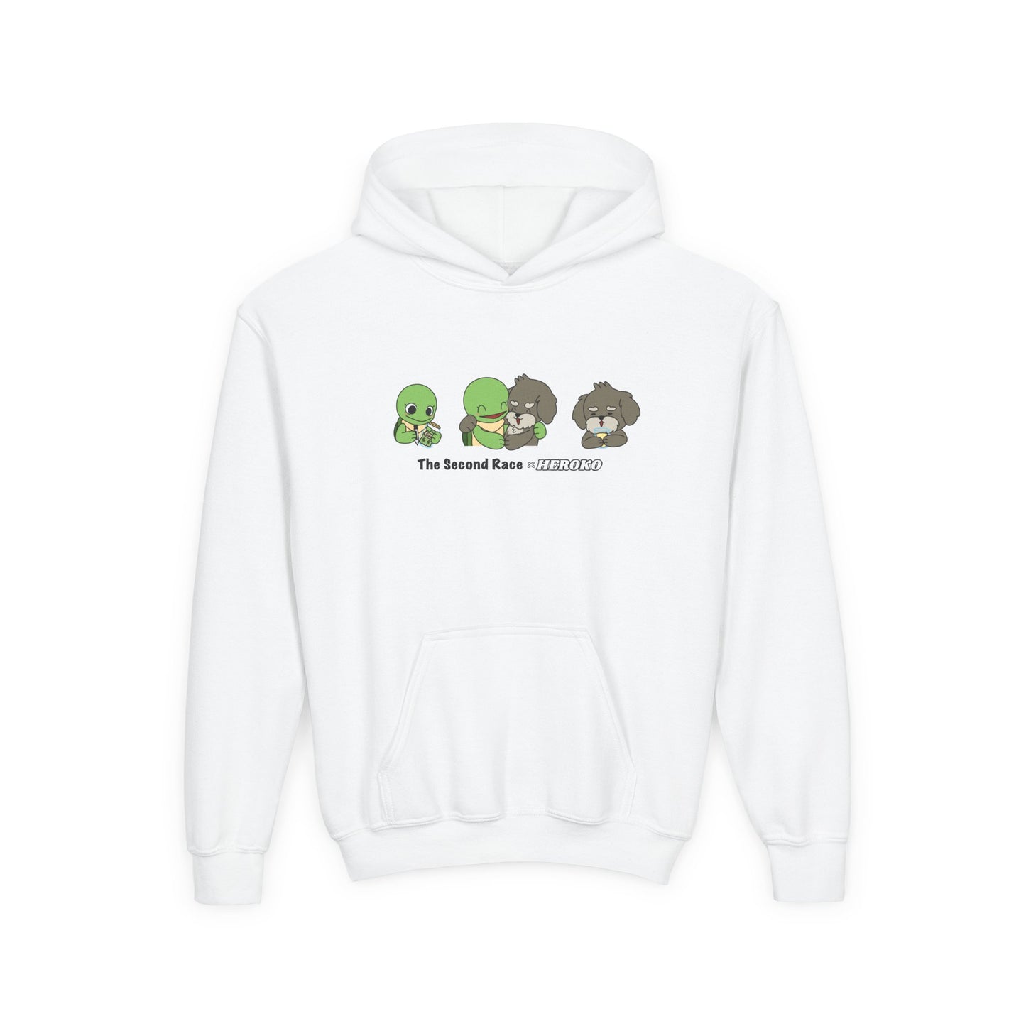 Kids Hoodie — Cute Turtle and Puppy Trios "The Second Race"