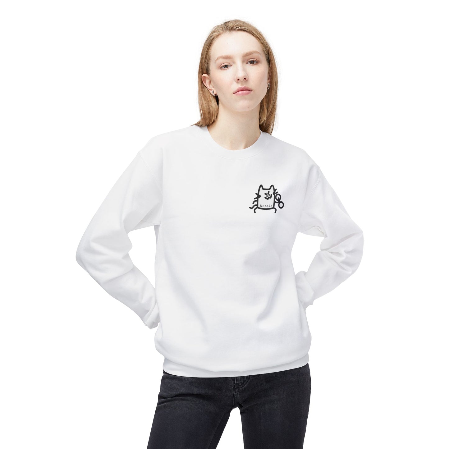 Adults CATS WORKIN’ OUT Fleece Crewneck Sweatshirt