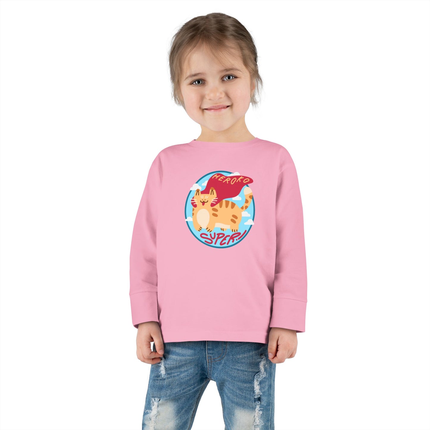 Toddler's SUPER CAT PATCH Long Sleeve Tee