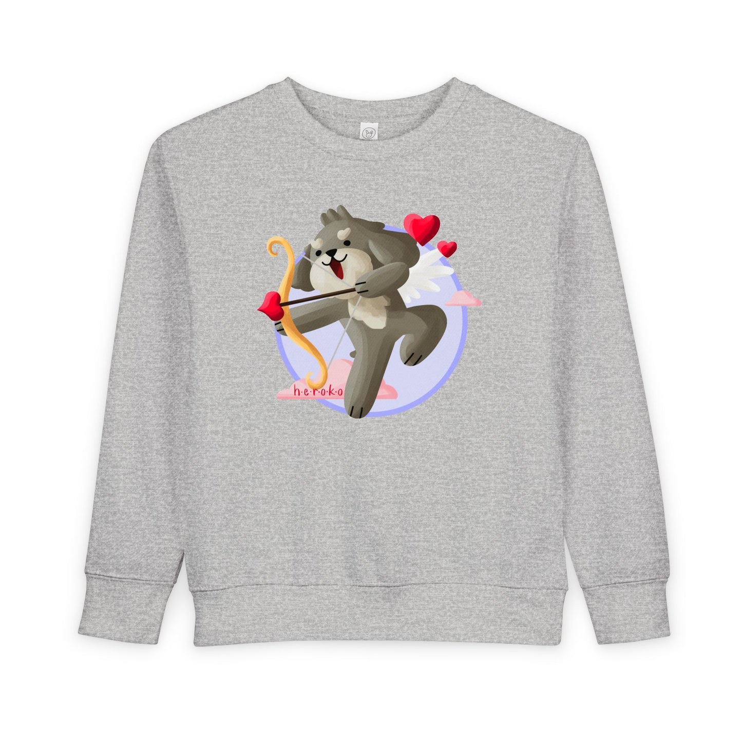 Toddler Sweatshirt  - Cute Dog Valentine's Day Design