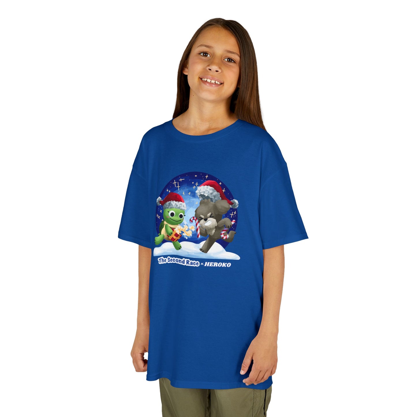 Kids Tee - Cute Holiday Turtle and Puppy in a Snow Globe from "The Second Race"