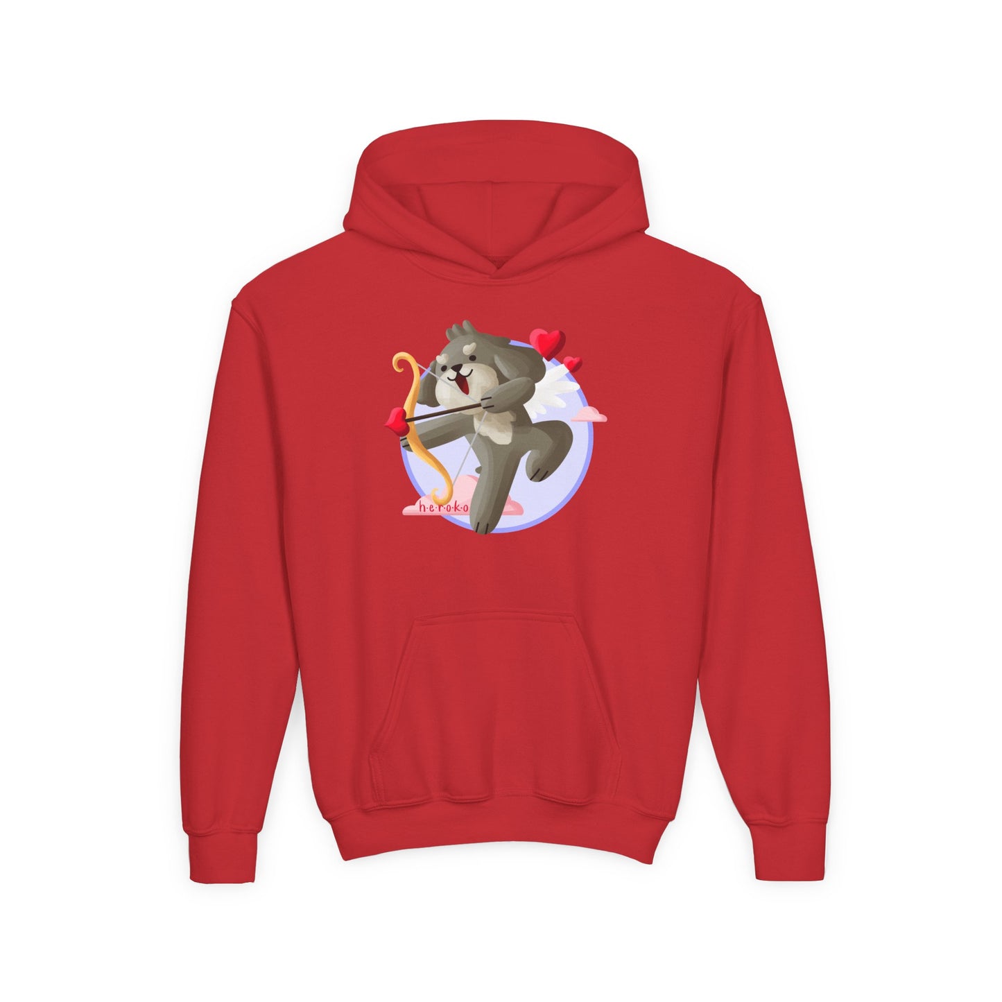 Kids Hoodie - Cute Dog Valentine's Day Design