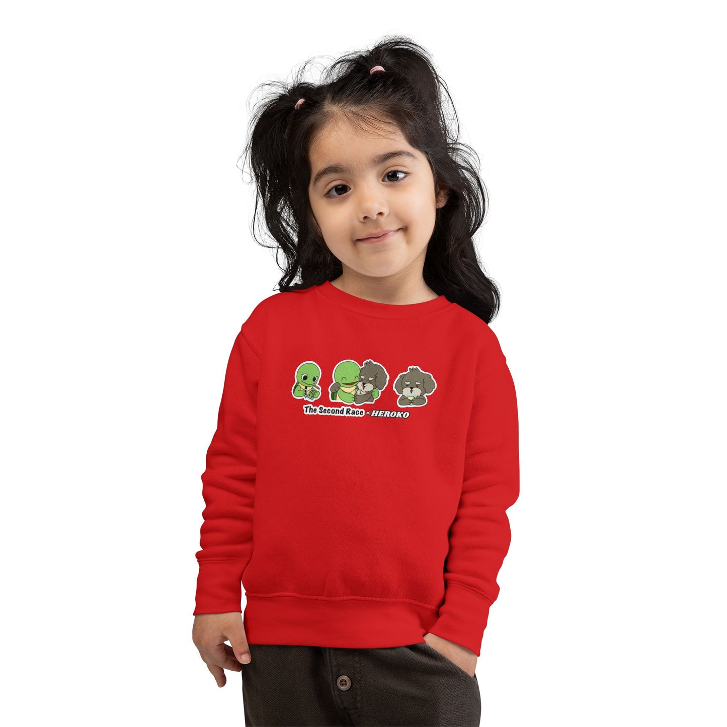 Toddler Sweatshirt — Cute Cartoon Turtle and Dog "The Second Race" Pullover