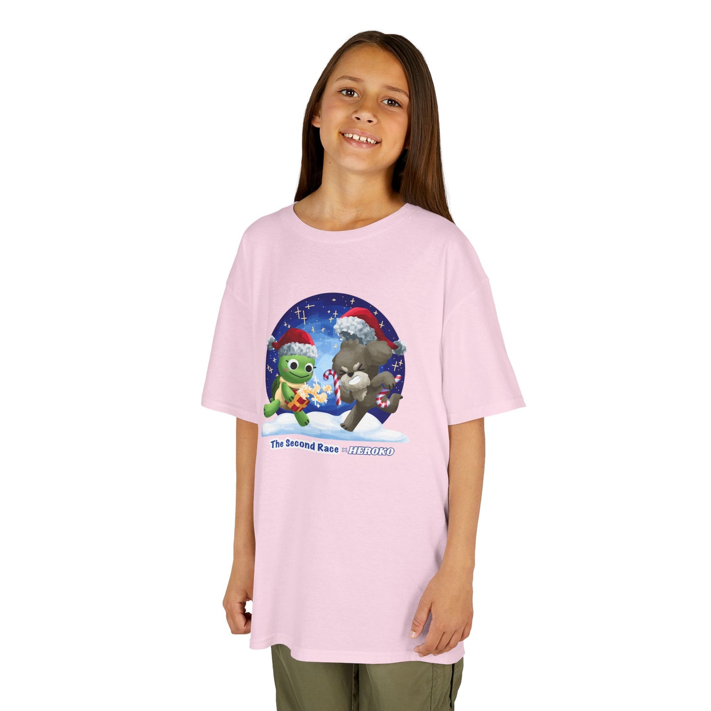 Kids Tee - Cute Holiday Turtle and Puppy in a Snow Globe from "The Second Race"