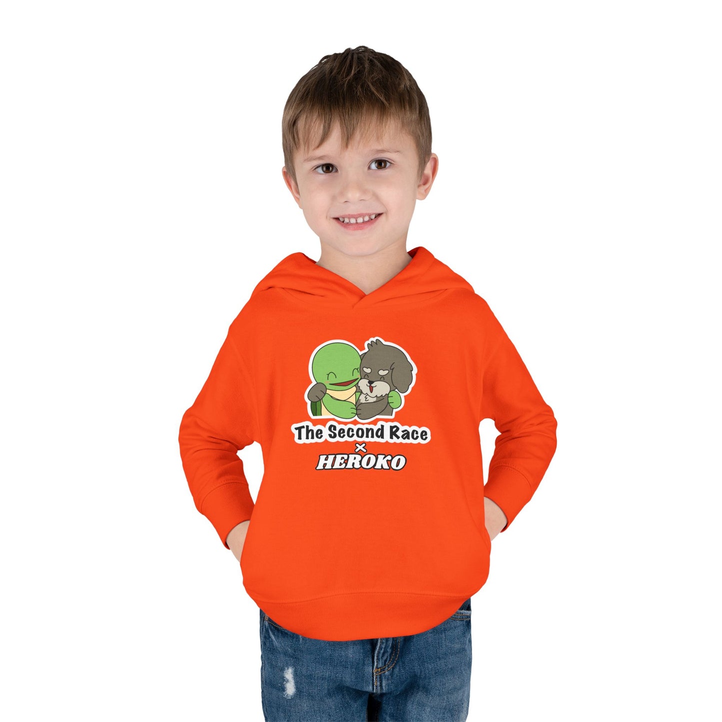 Toddler Hoodie - Cute Turtle & Dog "The Second Race" Fleece Pullover