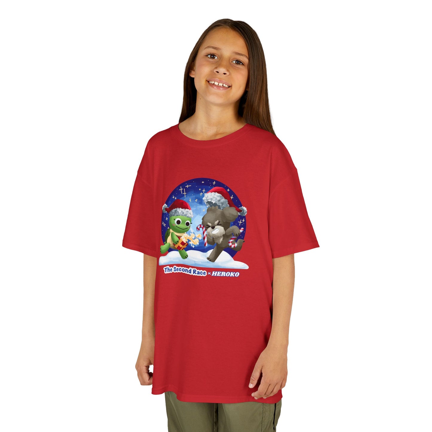 Kids Tee - Cute Holiday Turtle and Puppy in a Snow Globe from "The Second Race"
