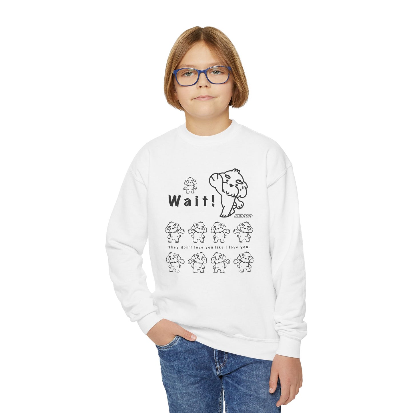 Youth DANCING DOG MEME Crewneck Sweatshirt