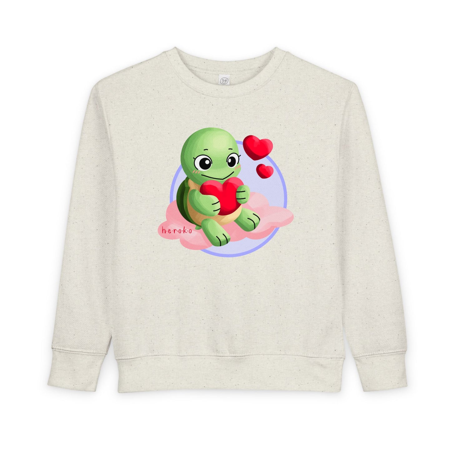 Toddler Sweatshirt  - Cute Turtle Valentine's Day Design