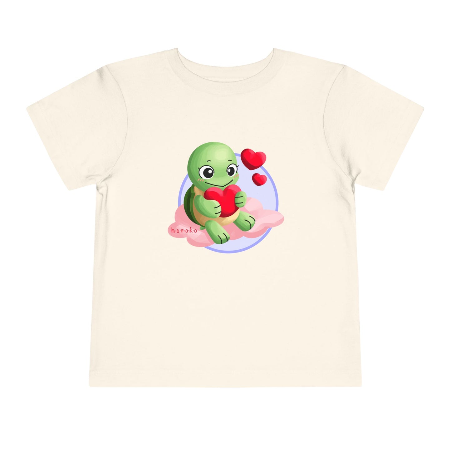 Toddler Tee - Cute Turtle Valentine's Day Design