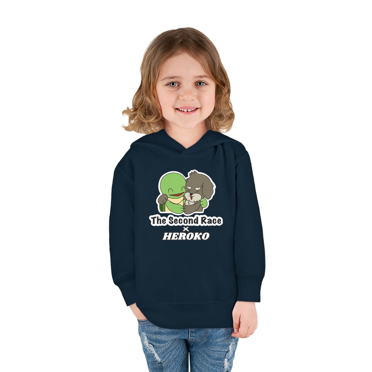Toddler Hoodie - Cute Turtle & Dog "The Second Race" Fleece Pullover