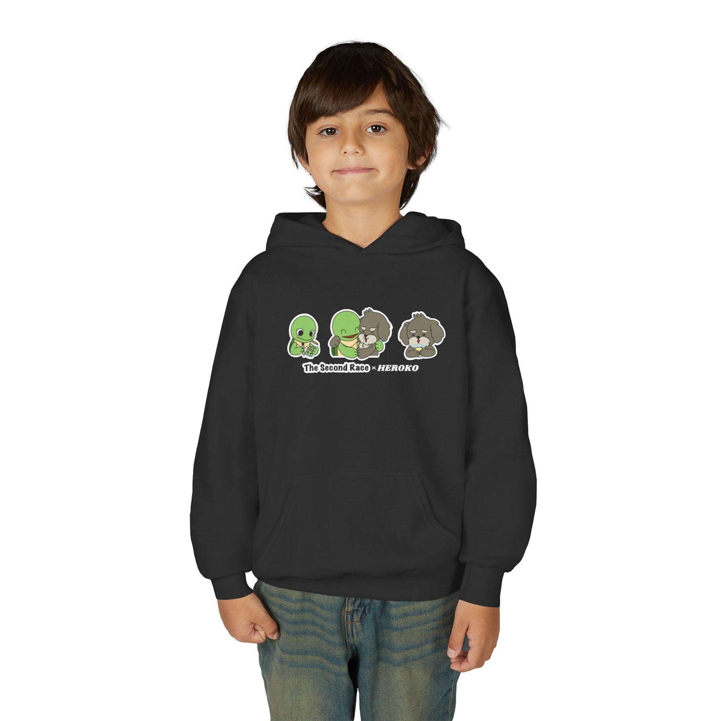 Kids Hoodie — Cute Turtle and Puppy Trios "The Second Race"