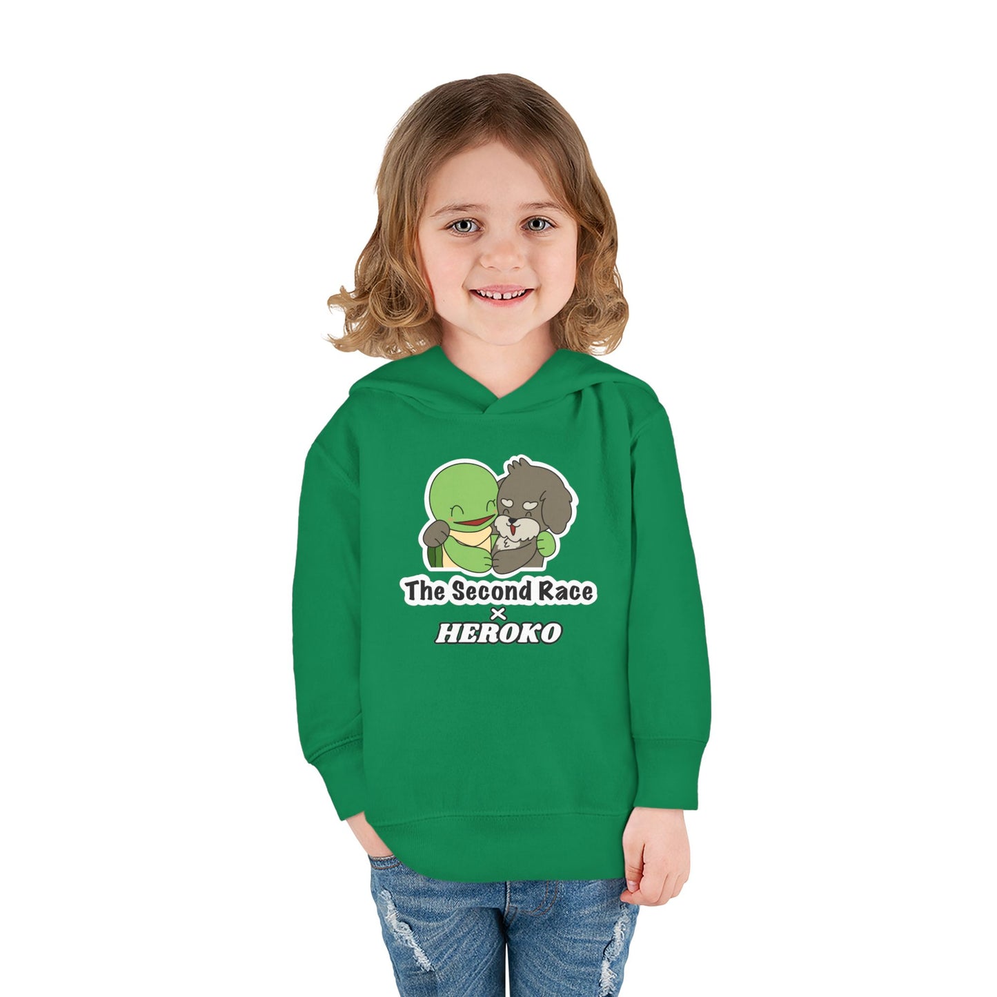 Toddler Hoodie - Cute Turtle & Dog "The Second Race" Fleece Pullover