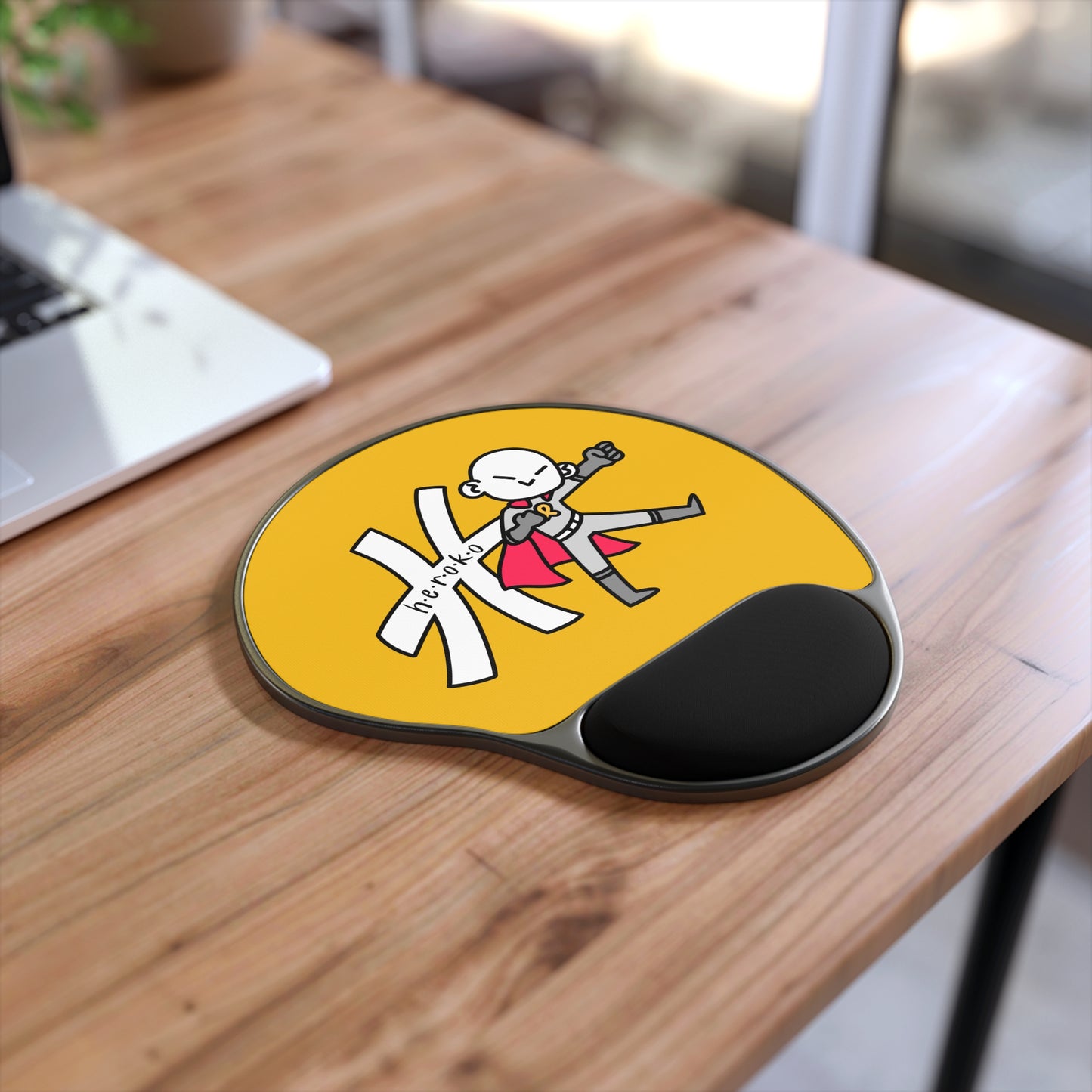 Heroko (IYP) CHILD HERO LOGO GOLD Mouse Pad With Wrist Rest