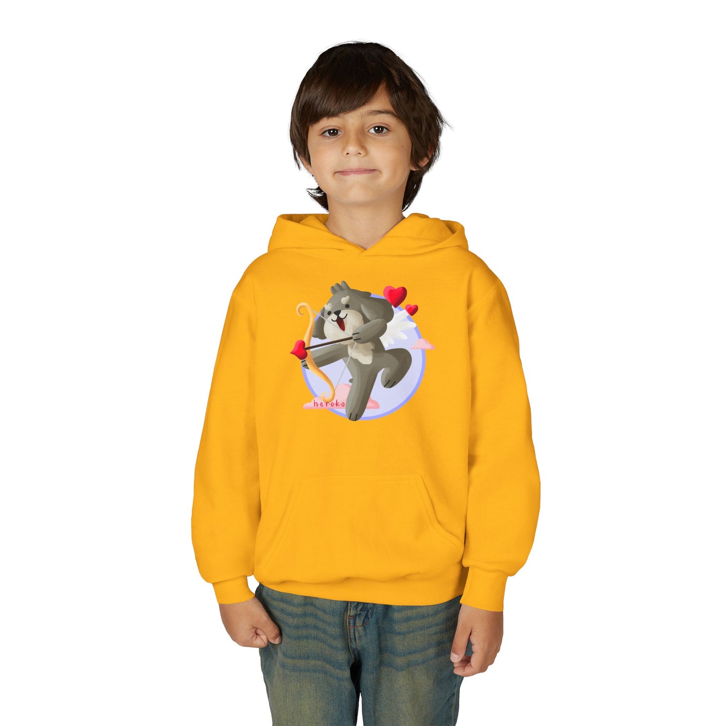 Kids Hoodie - Cute Dog Valentine's Day Design
