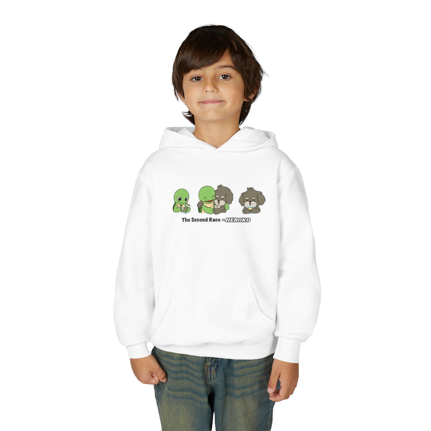 Kids Hoodie — Cute Turtle and Puppy Trios "The Second Race"