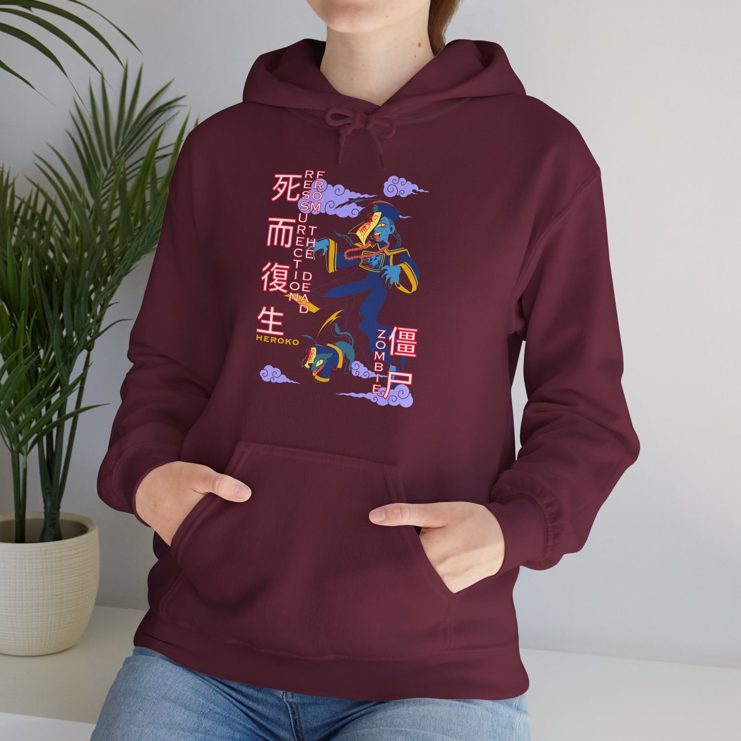 Adults Unisex Hoodie, Chinese Ancient Zombies Design
