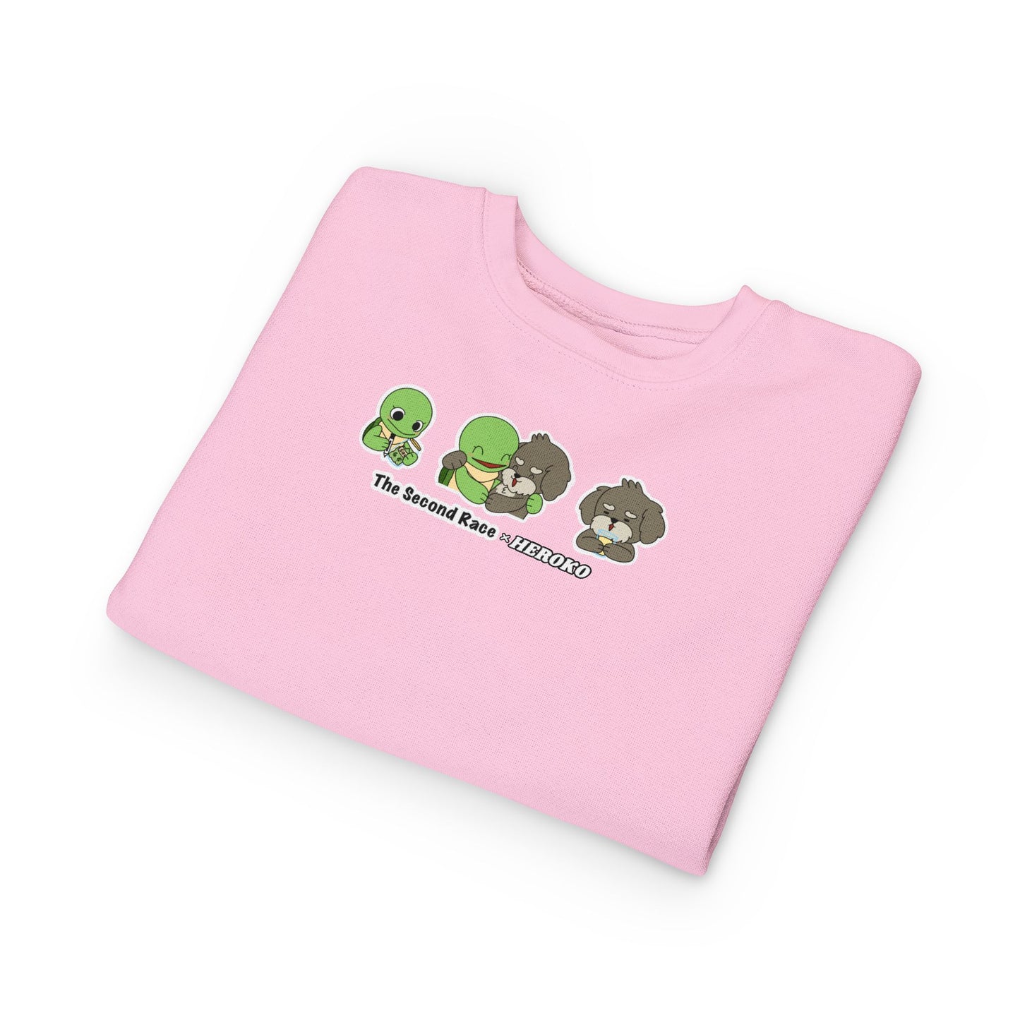 Toddler Sweatshirt — Cute Cartoon Turtle and Dog "The Second Race" Pullover