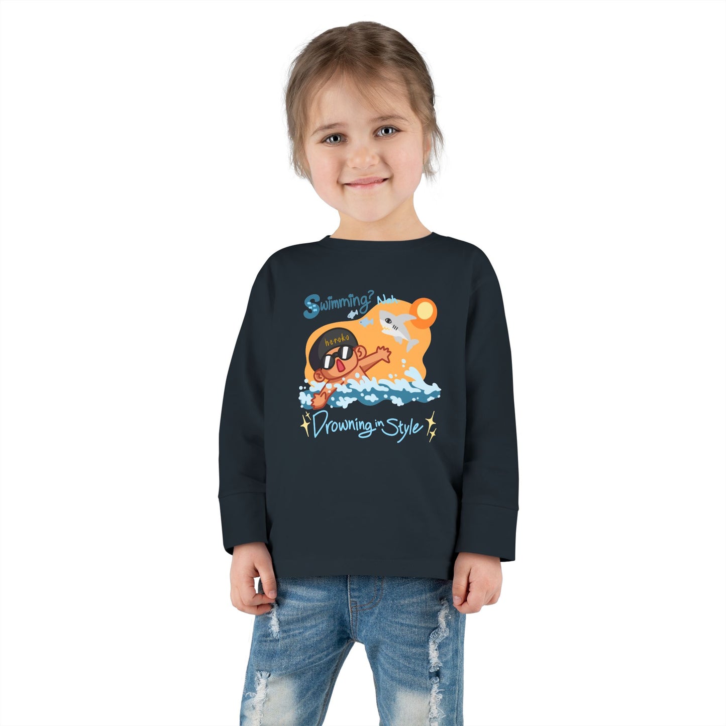 Toddler's SWIMMING IN STYLE Long Sleeve Tee