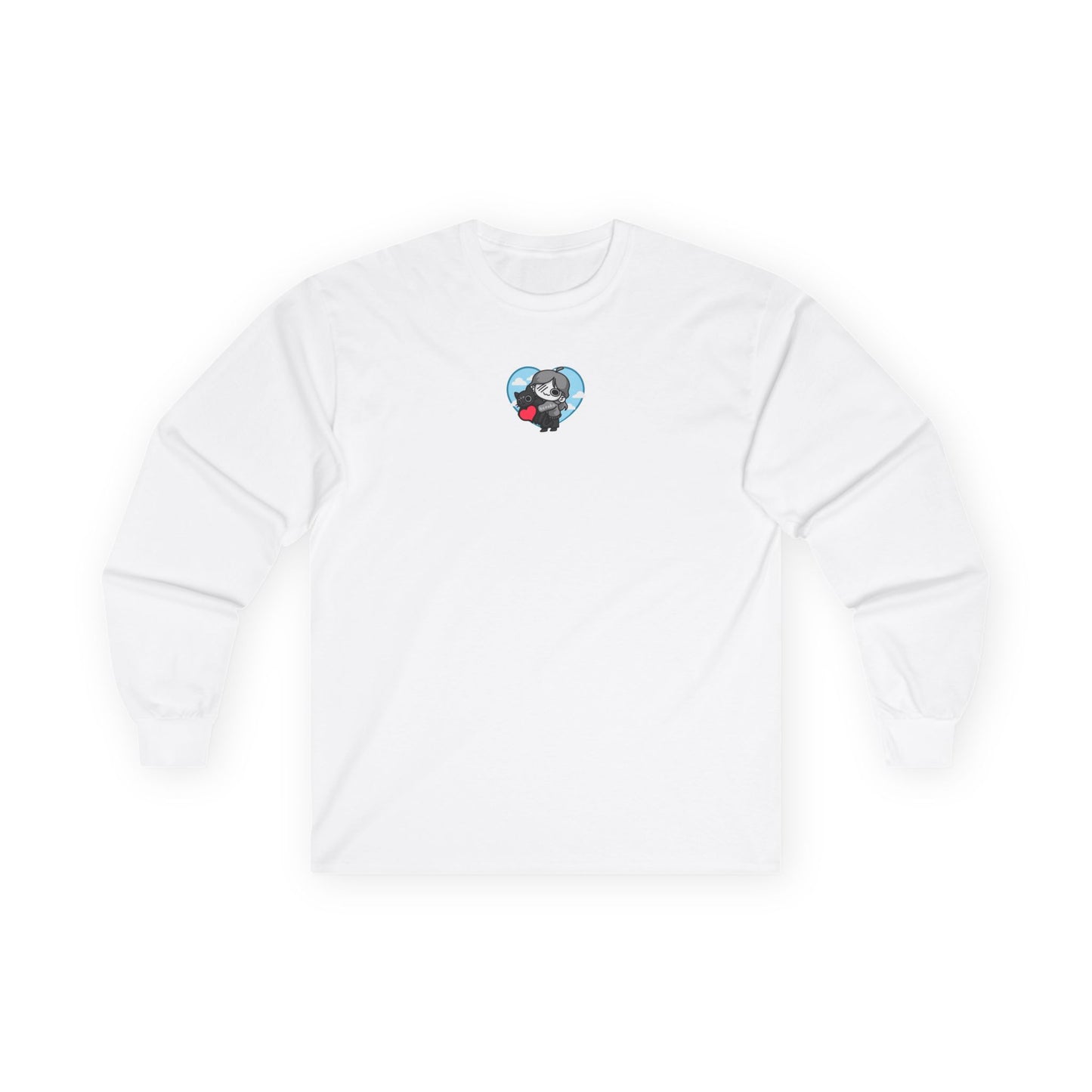 Adults LOVE CAT HEART Long Sleeve Tee (Runs Small for Men)